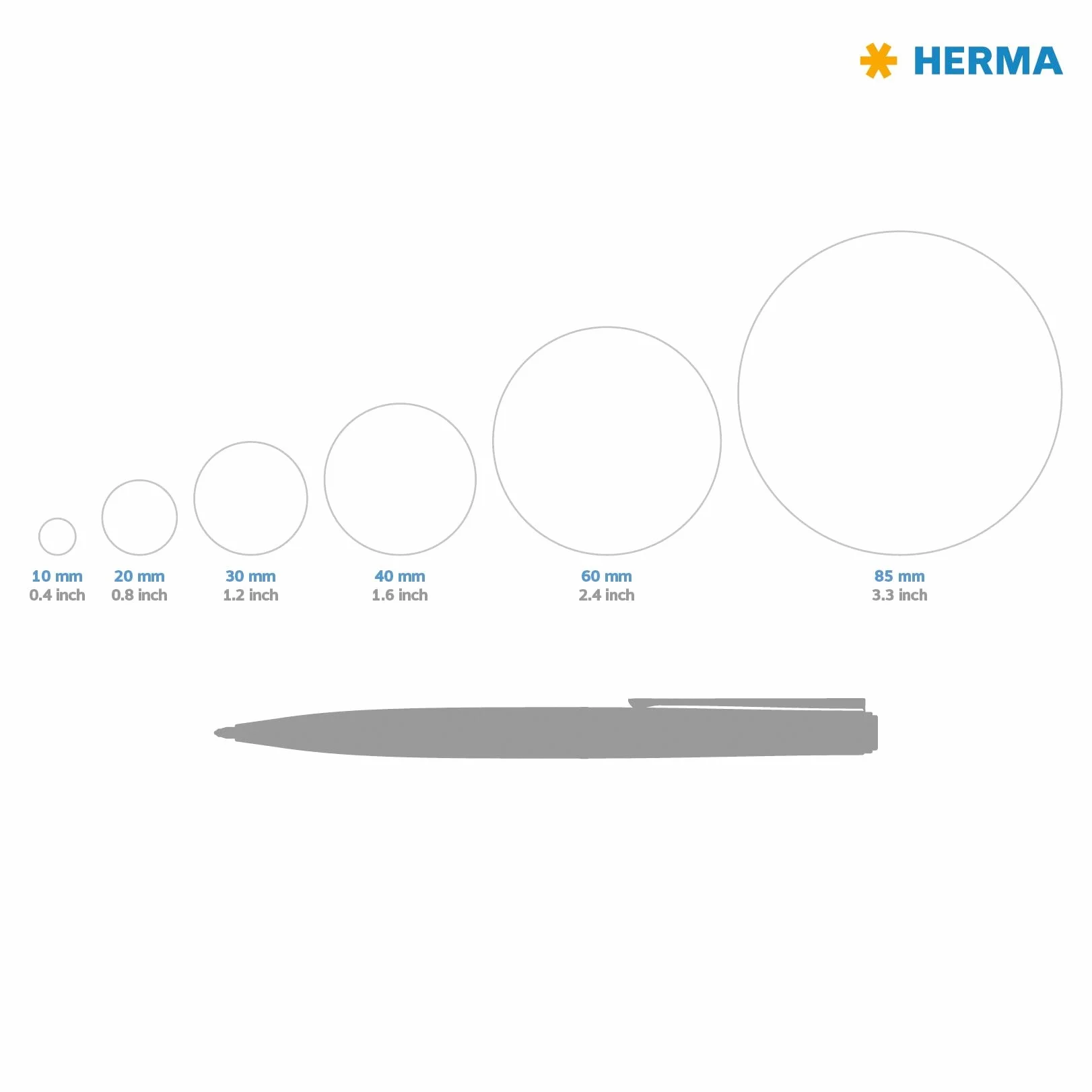 HERMA Samoprzylepne okrągłe etykiety 40 mm 24 na arkusz A4 25 arkuszy 600 etykiet do drukarek laserowych
