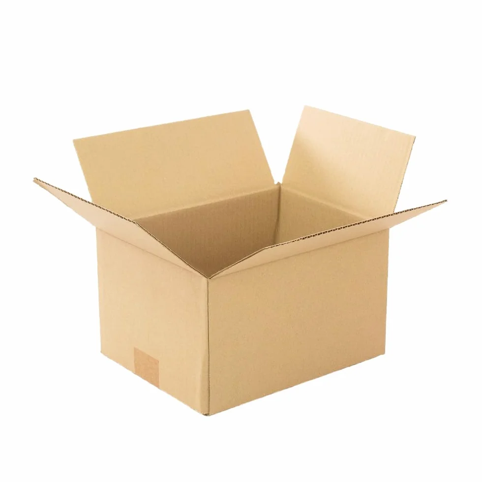 Opakowanie 25 kartonów ze wzmocnionego kartonu o wymiarach 25 x 20 x 15 cm i prostym K, wyprodukowane w Hiszpanii z kartonu pochodzącego z recyklingu, wytrzymałe do wysyłki, przechowywania i