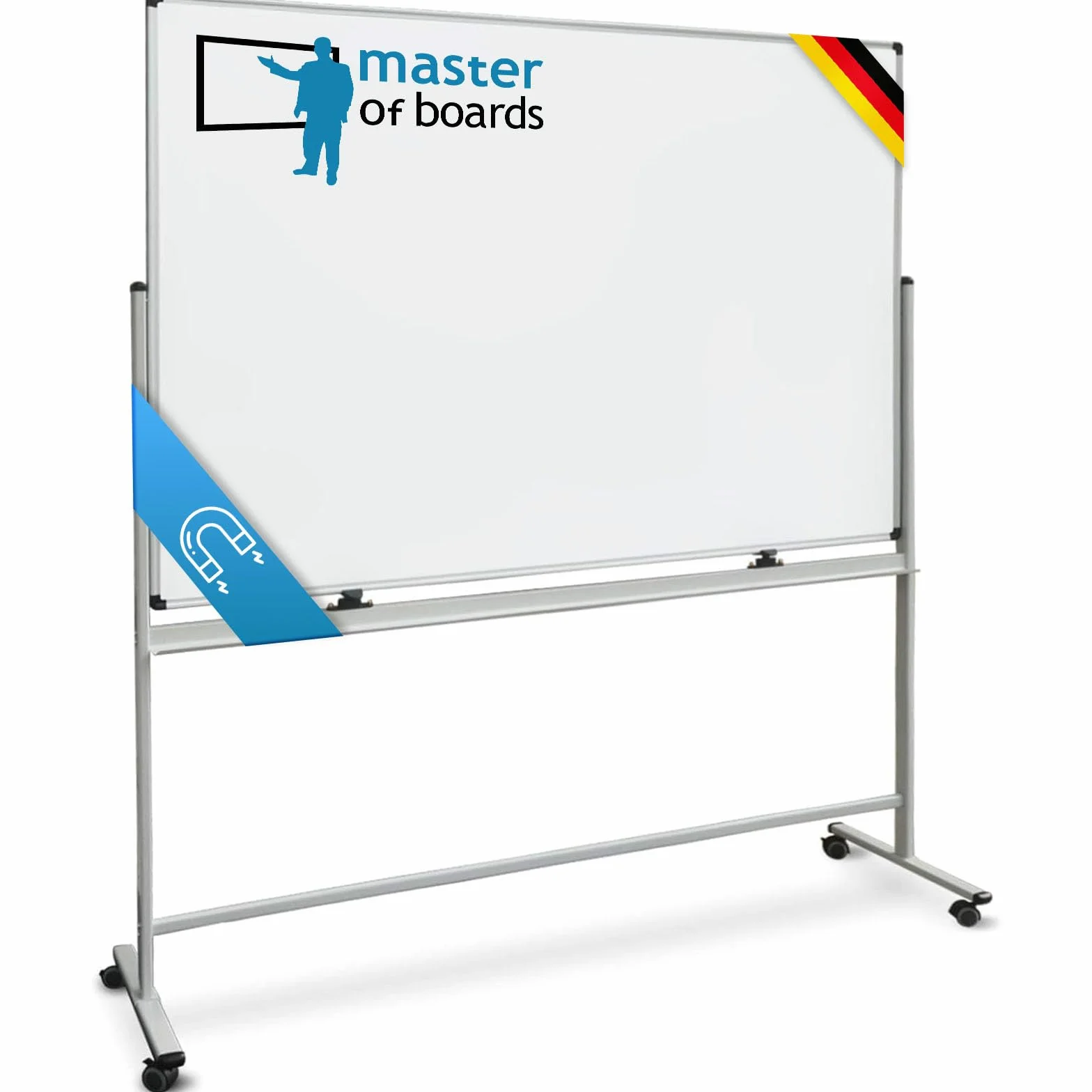Master of Boards Tablica magnetyczna ze stojakiem 120 x 220 cm mobilna dwustronna obrotowa