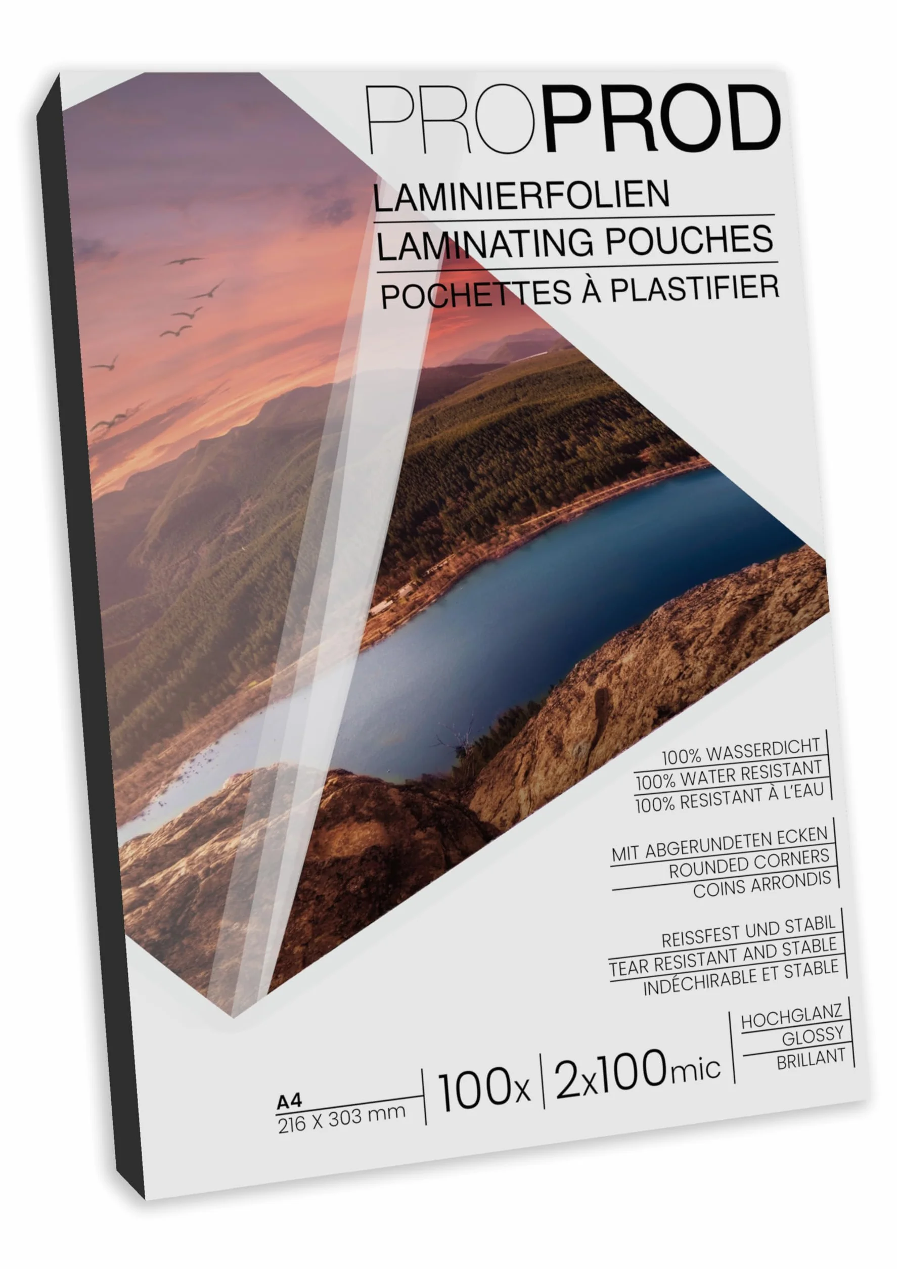 Premium - Folia do laminowania A4 2x100 Mic (200 mikronów) opakowanie 100 sztuk - błyszczące