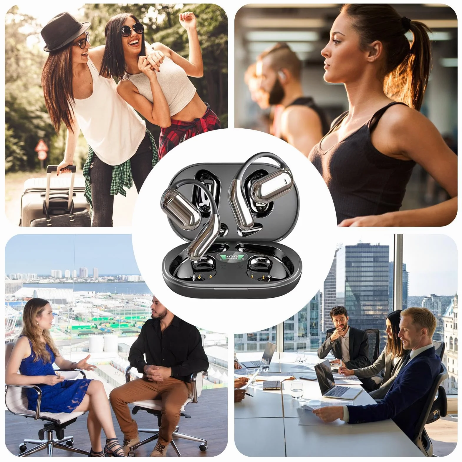Ai Translator Earbuds, Type-C Charging Device, 144 Languages Headphone, Real Time Long Battery Life Connects with App for Everyday, 5.91x4.09x1.18 Inches