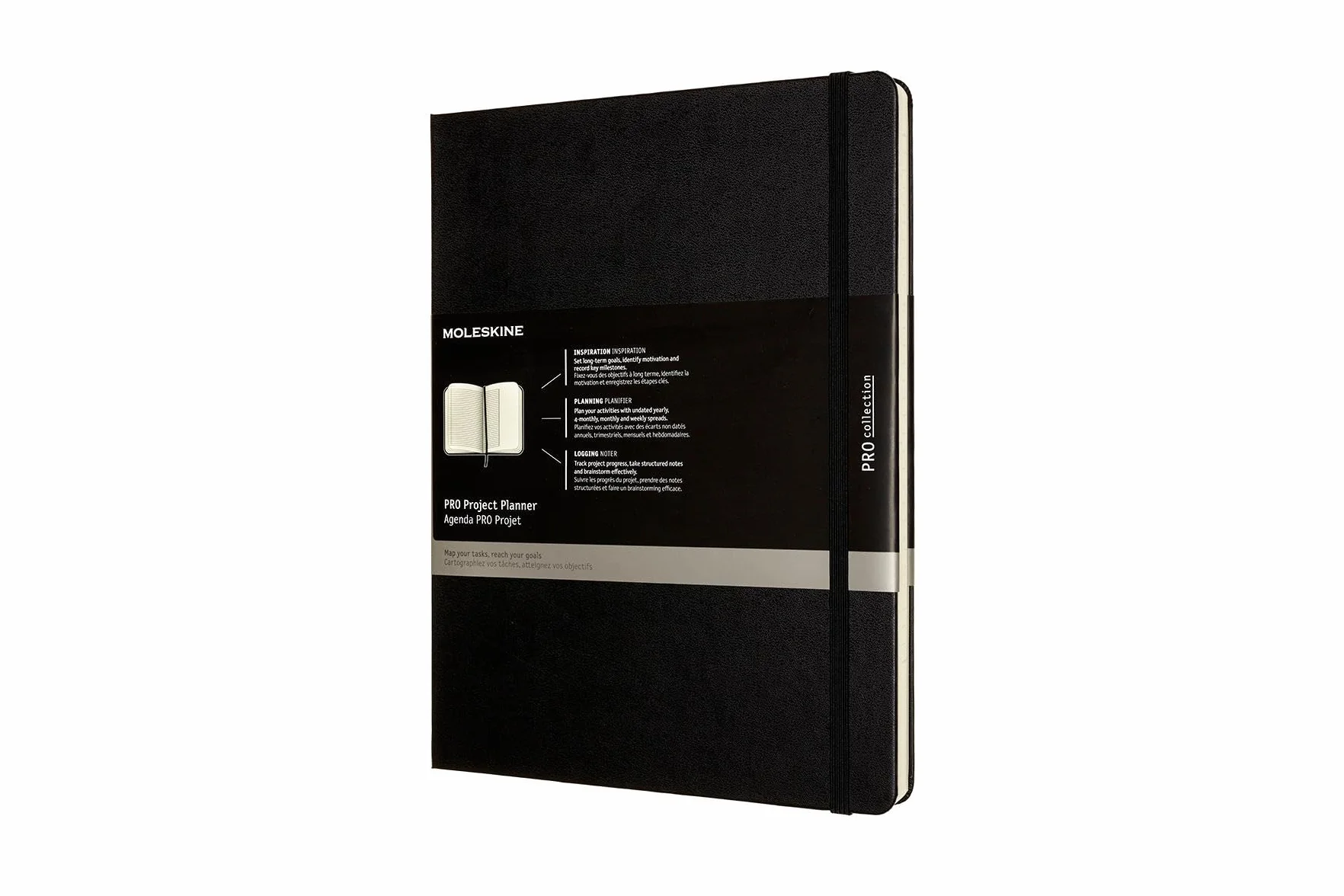 Moleskine Pro Project Planner, Professional Notebook, Hard Cover, X-Large 19x25 cm, Black, 288 Pages
