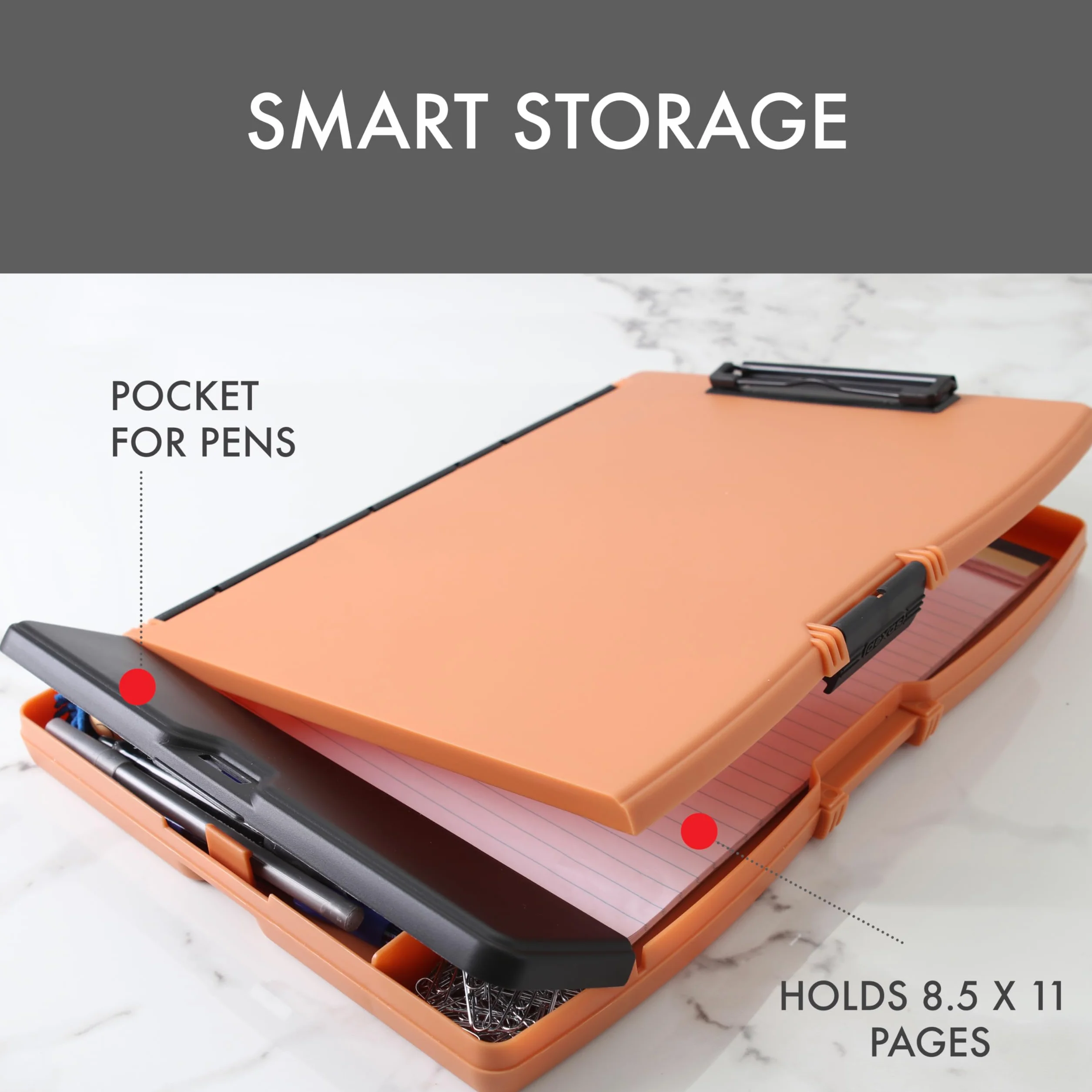 Dexas Folio Clipcase profesjonalny schowek z przegródką na długopisy, 9,75 x 14,75, A4, piaskowiec, idealny dla nauczycieli, pielęgniarek, trenerów, studentów, zawodów, nauczania w domu