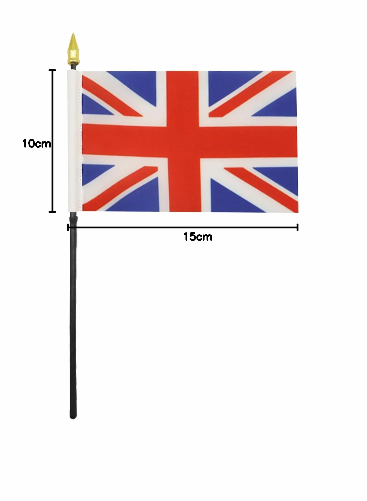Drapeau de Table Royaume-Uni Pointe Or, 15cm x 10cm