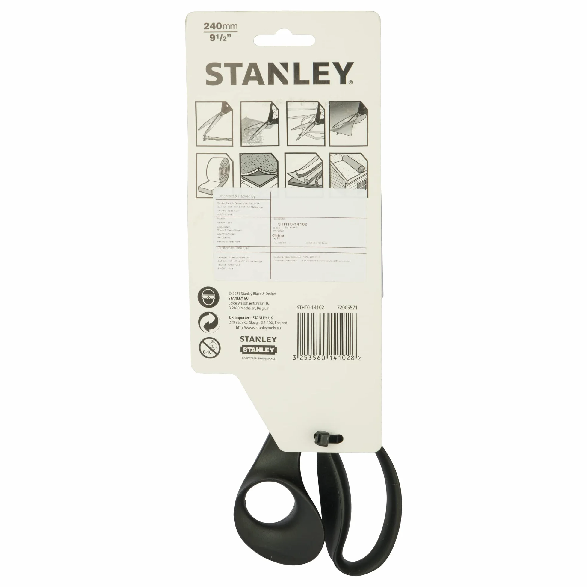 Stanley ‎Blamt Nożyczki, Czarny, 30 cm