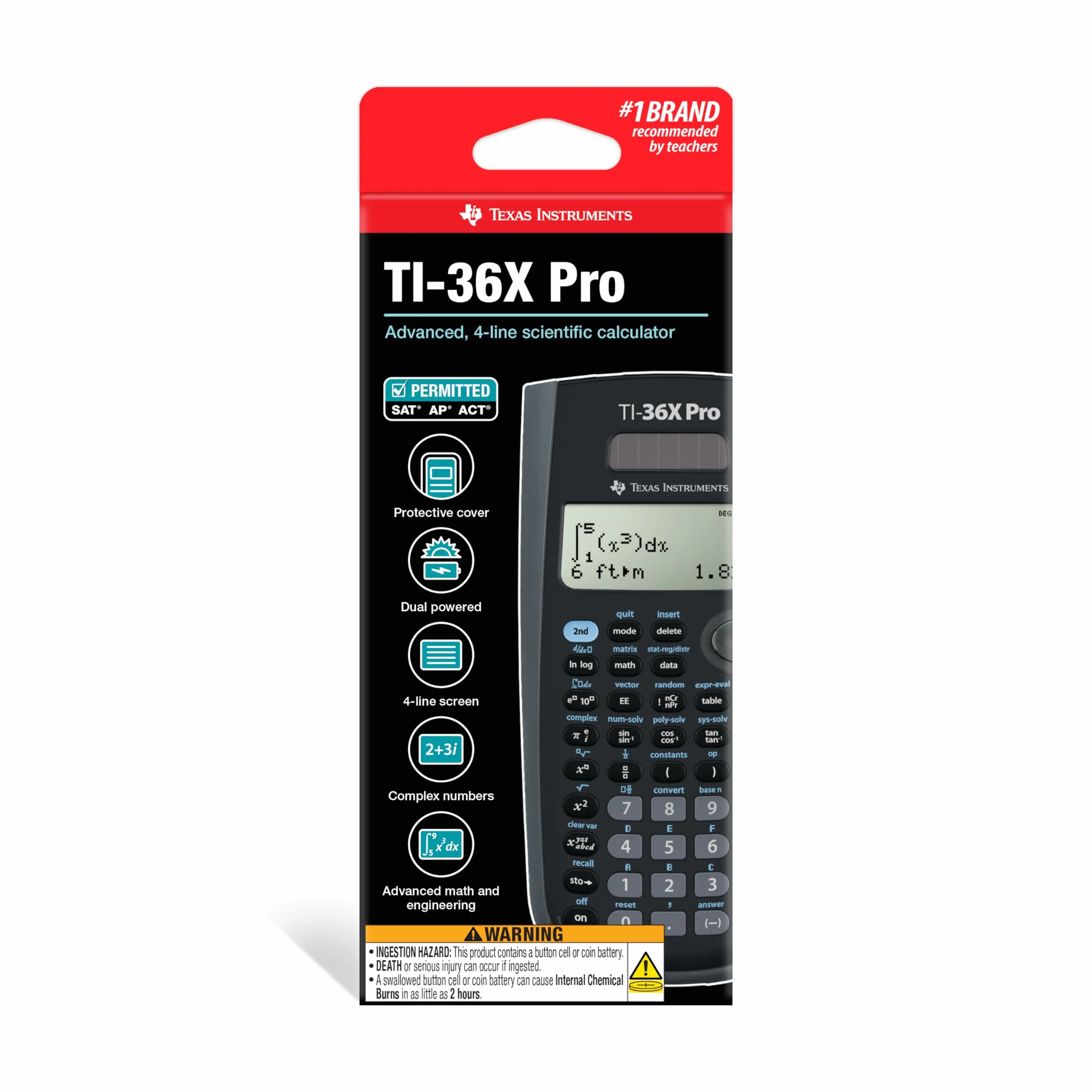 Texas Instruments TI-36X Pro kalkulator szkolny 4-liniowy czarny