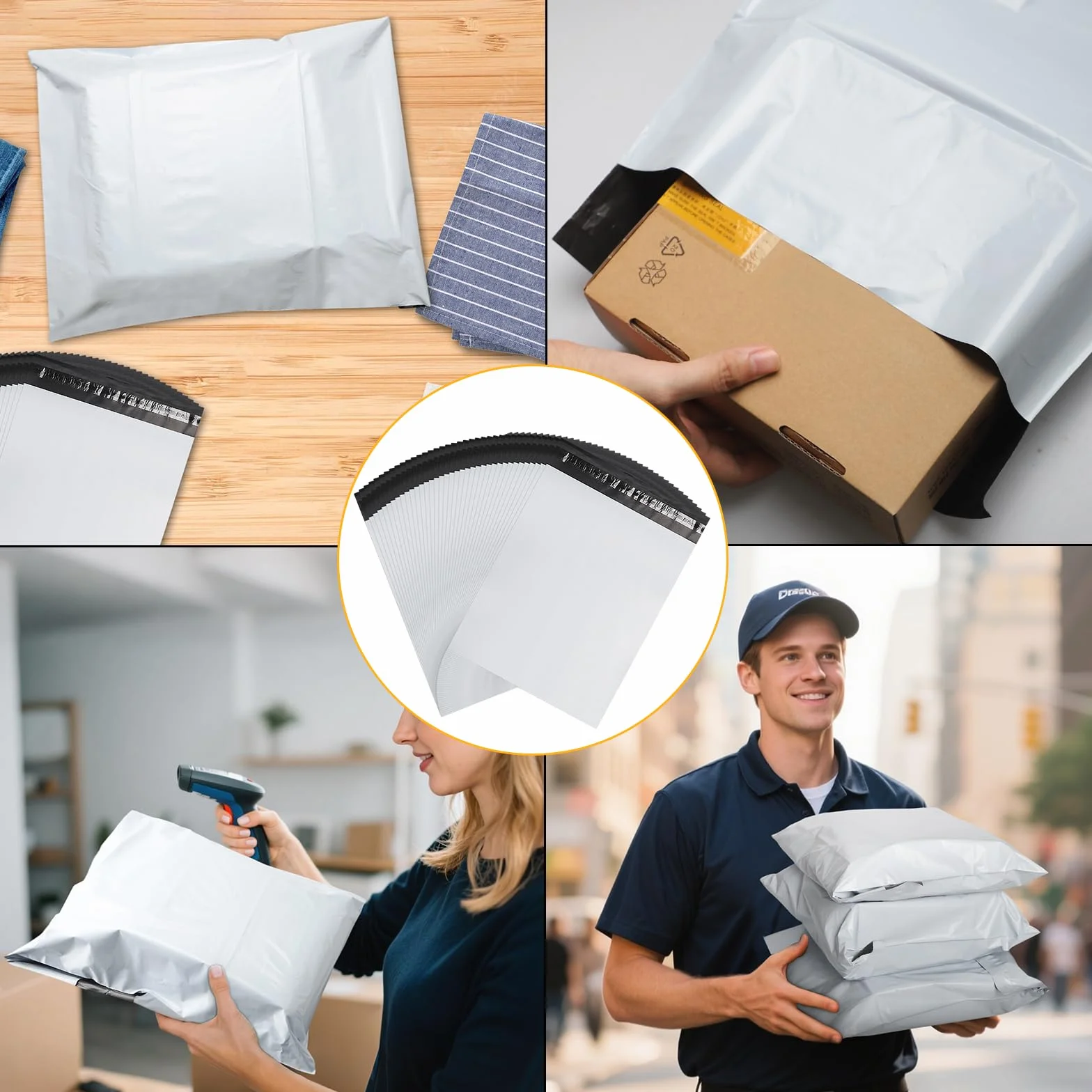 Koperty kurierskie samoprzylepne nieprzezroczyste 25x35cm 100 sztuk