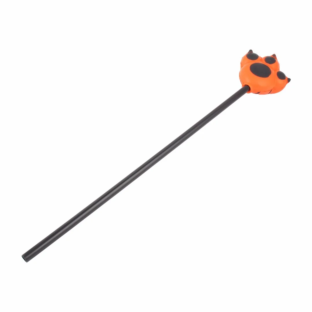 Ruilogod Pianka Prop Pointer Tiger Paw Palm Top Stick 17.3 "Długość pomarańczowy czarny