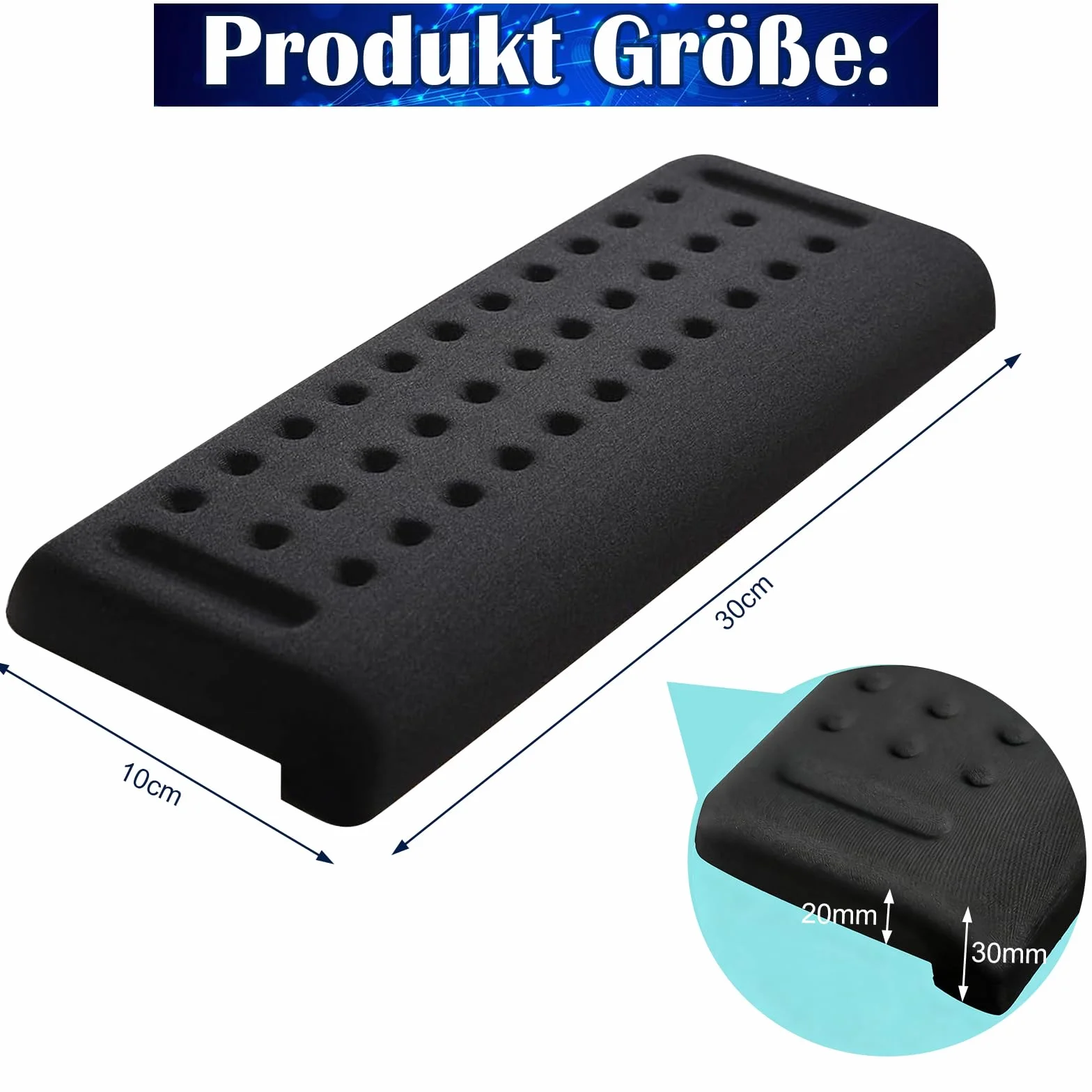 EdgeRest podkładka pod nadgarstki 2-częściowy zestaw 30 x 10 cm