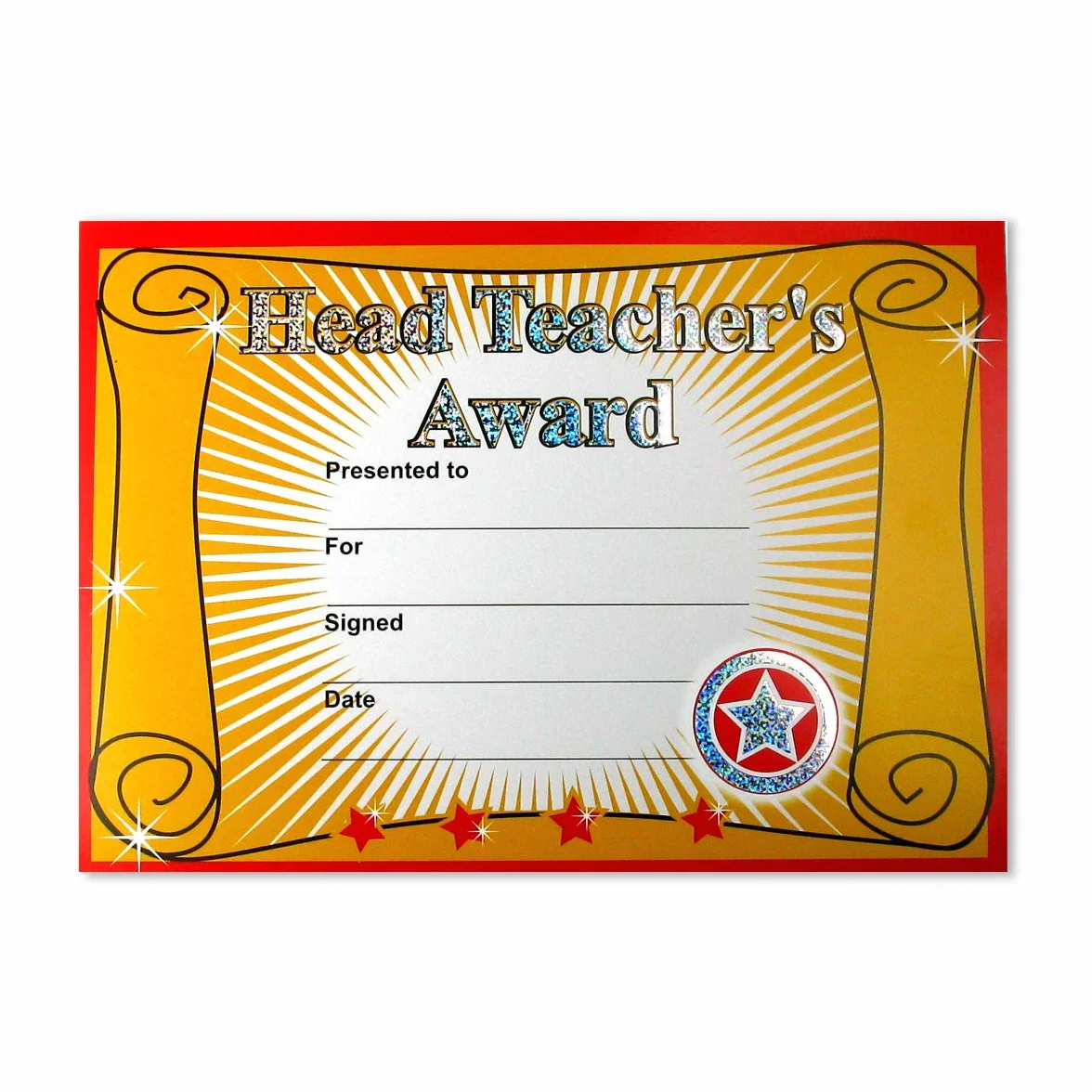SuperStickers nagroda nauczyciela błyszczący certyfikat szkoły