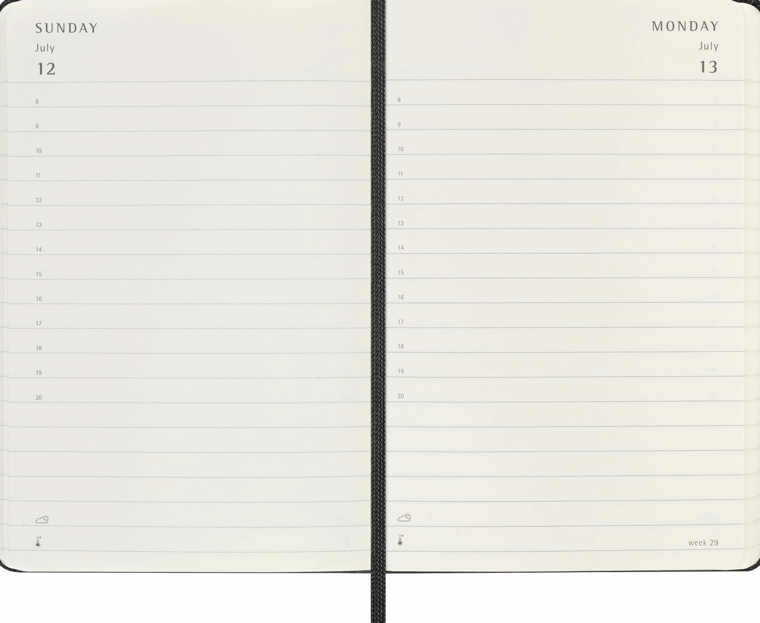 Moleskine Tageskalender 2026 Pocket A6 1 Tag 1 Seite fester Einband Schwarz