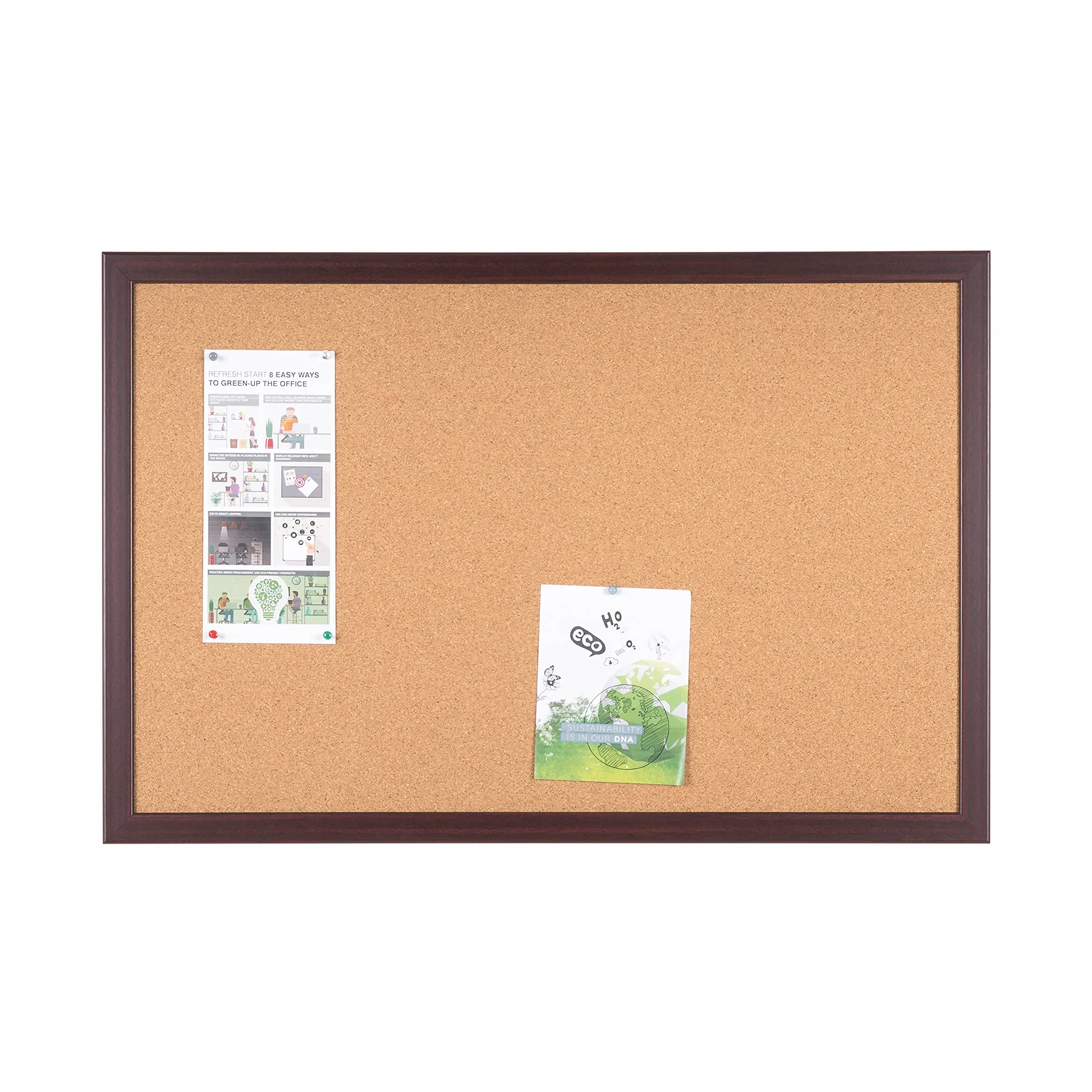 Bi-Office Earth tablica korkowa z ramą Prime MDF, wiśnia, przyjazna dla środowiska tablica do przypinania z warstwą naturalnego korka, 120 x 90 cm