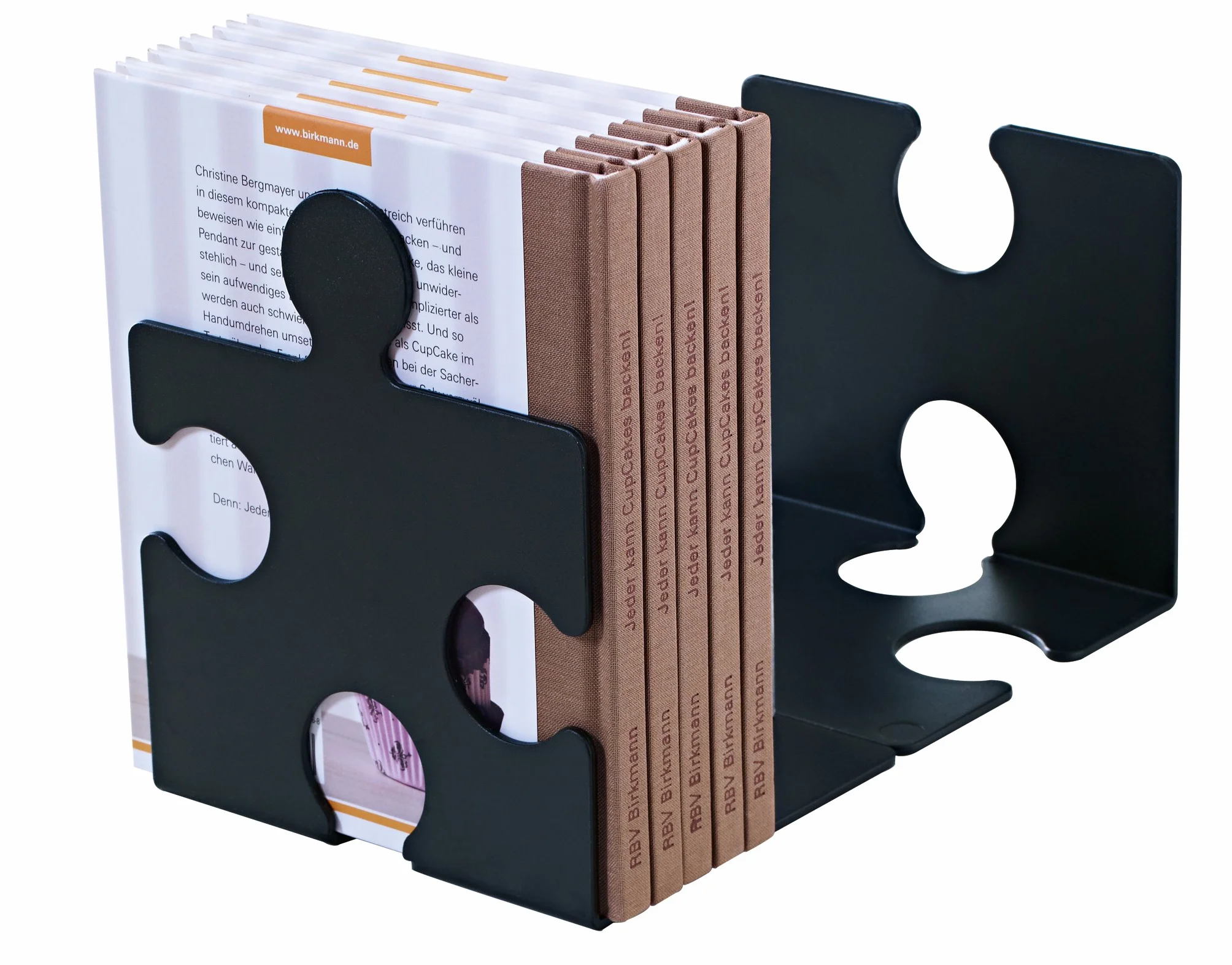 HAN Stojak na płyty CD i podpórka do książek puzzle, stabilny segregator stojący o nowoczesnym wyglądzie puzzli, na płyty CD, książki i DVD, 9212-13, czarny