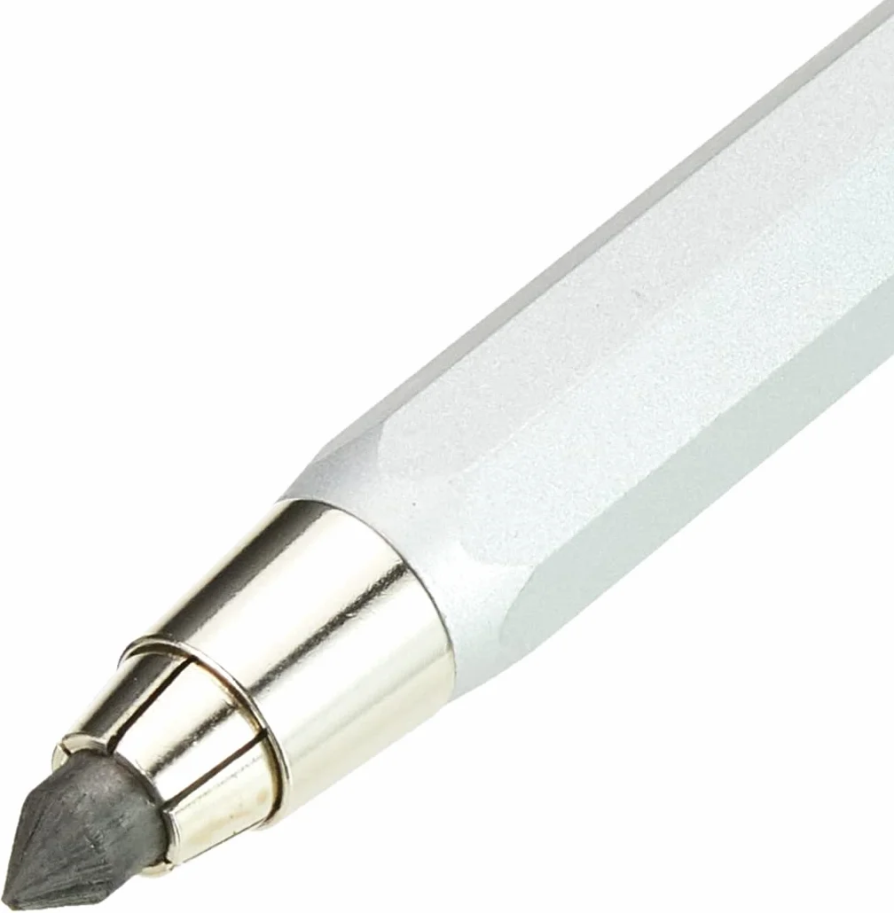 Koh-I-Noor 5,6 mm metalowe ołówki mechaniczne z temperówką. 5340. Srebro