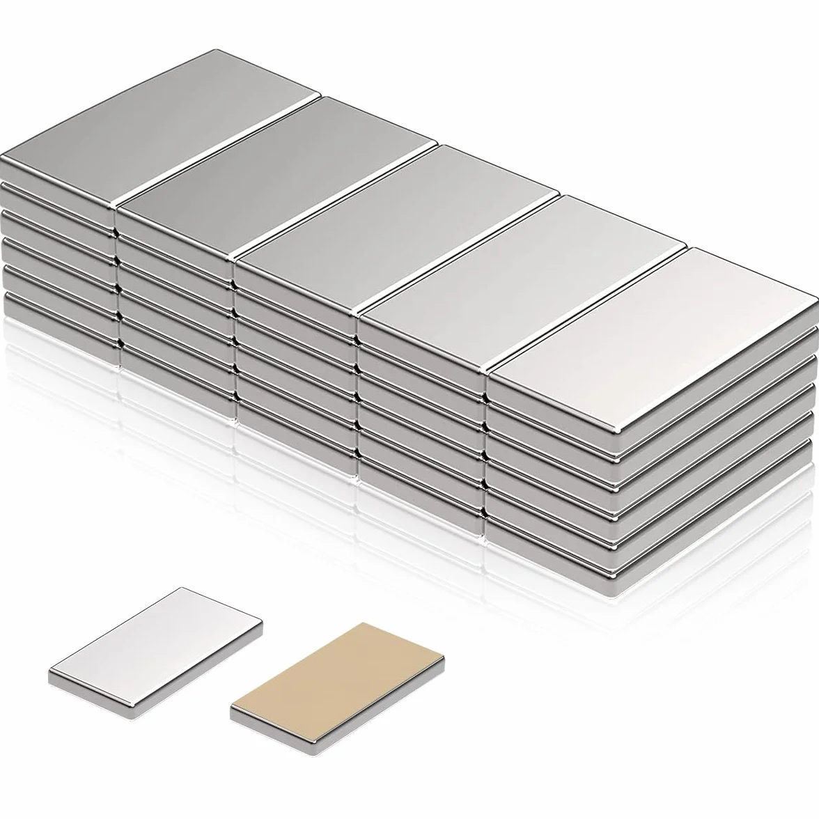 30 sztuk samoprzylepnych magnesów neodymowych, 20 x 10 x 1 mm, płaski, silny magnes prostokątny, małe prostokątne magnesy samoprzylepne, mini kwadratowe magnesy do białych tablic, lodówek, tablic