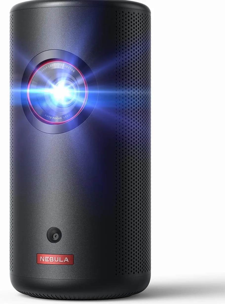 Projektor laserowy NEBULA Capsule 3 GTV, 300 lumenów ANSI, Smart TV 1080p, Wi-Fi, Dolby Digital, autofokus, obraz 120 cali