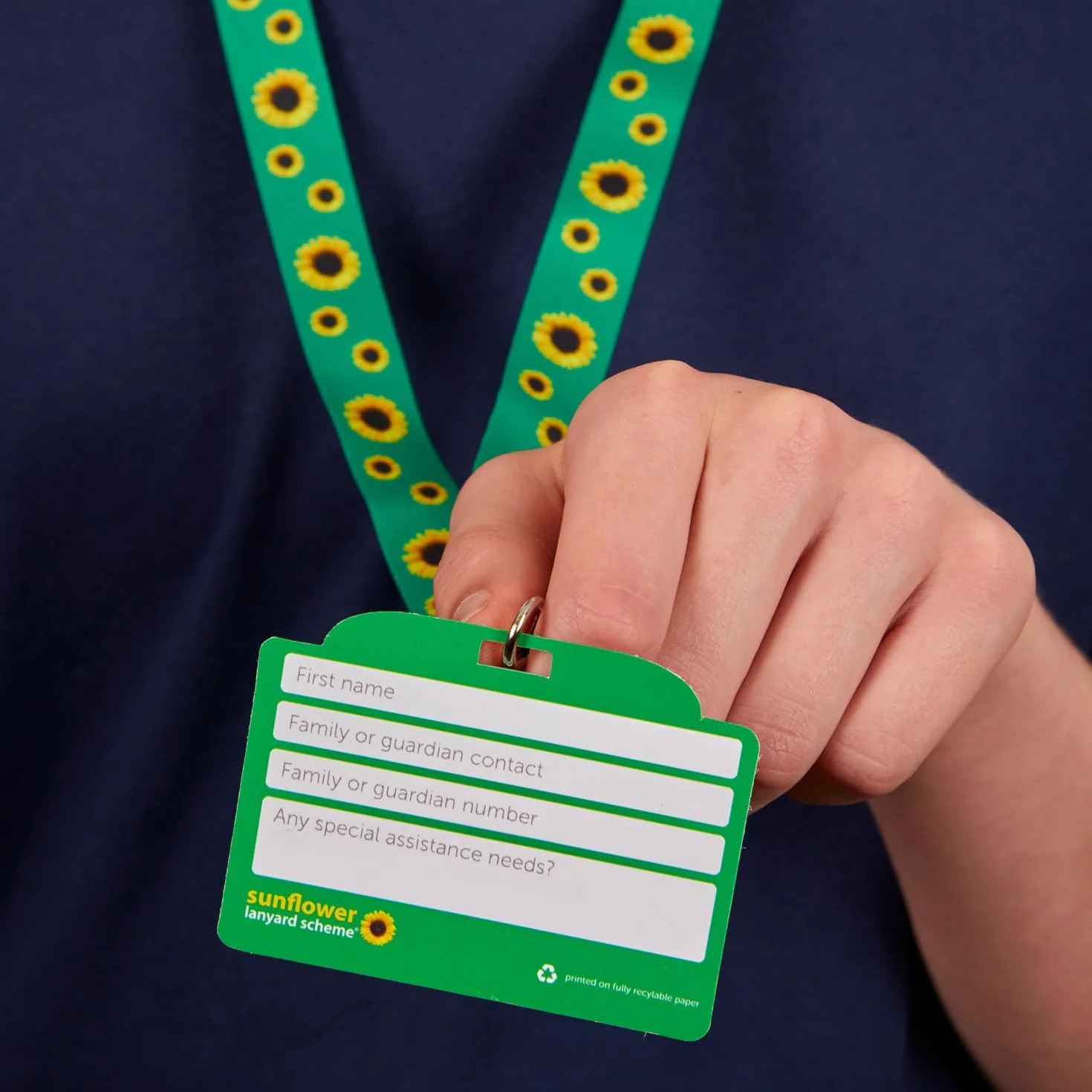 Smycz słonecznikowa i karta identyfikacyjna Hidden Disabilities