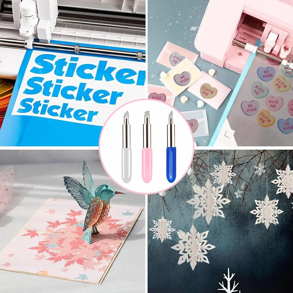 LightBeacon 9 sztuk ostrza do Cricut Joy, ploter tnący 30/45/60 stopni, winylowy, napisy, zapasowe ostrza