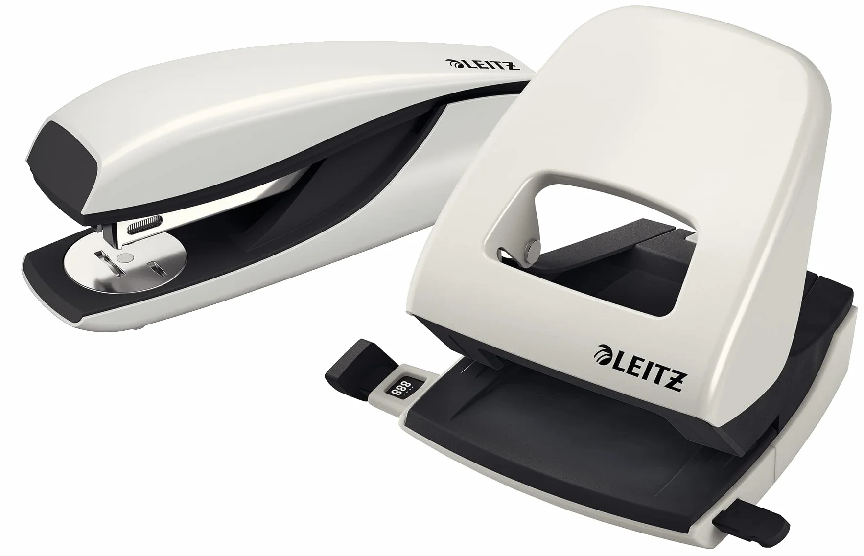 Leitz NeXXt dziurkacz biurowy, 30 arkuszy, szyna ograniczająca z informacjami o formacie, metal, szary, 50080085