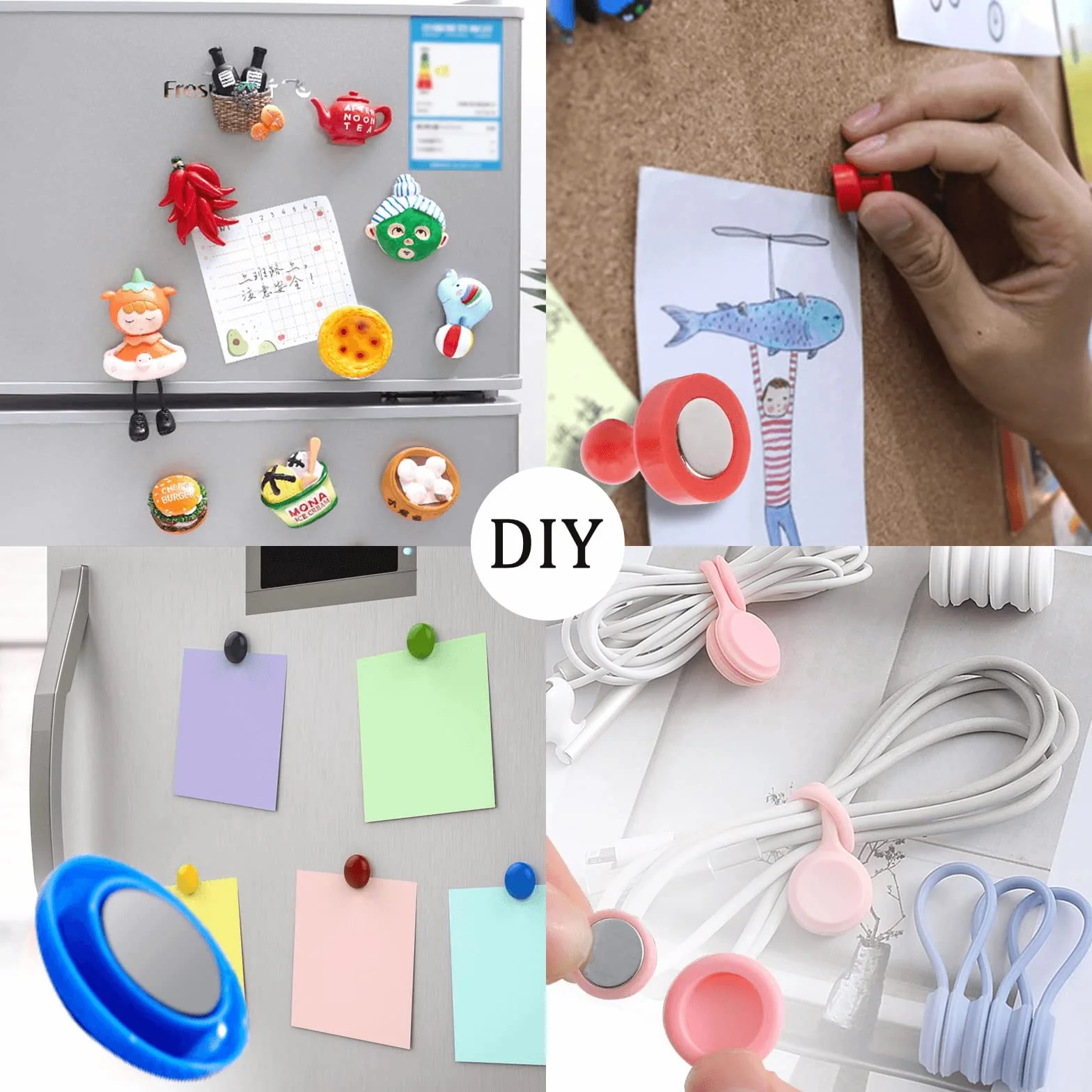 MIN CI 200 magnesów na lodówkę, 5 x 2 mm, mocne magnesy na lodówkę, małe magnesy neodymowe, małe magnesy do robótek ręcznych, mini okrągłe magnesy do zdjęć, tablic informacyjnych