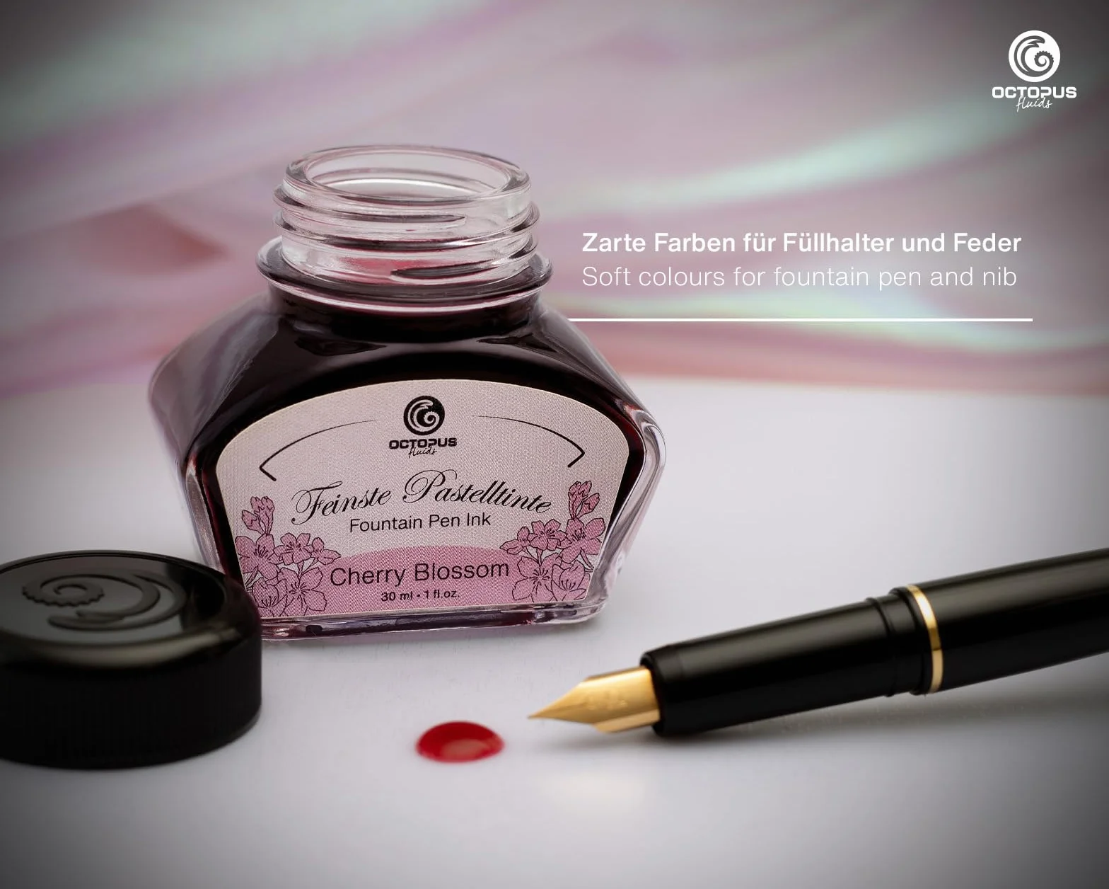 Atrament do piór wiecznych Cherry Blossom 30 ml pastelowy różowy do kaligrafii