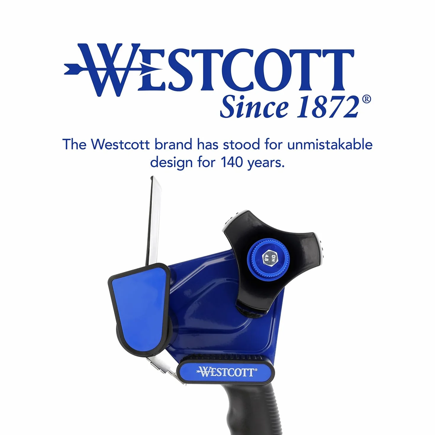 Westcott Dozownik taśmy do pakowania | Dozownik do taśmy paczkowej 50 mm x 66 m | Pistolet do taśmy z ergonomicznym uchwytem | E-730402 00