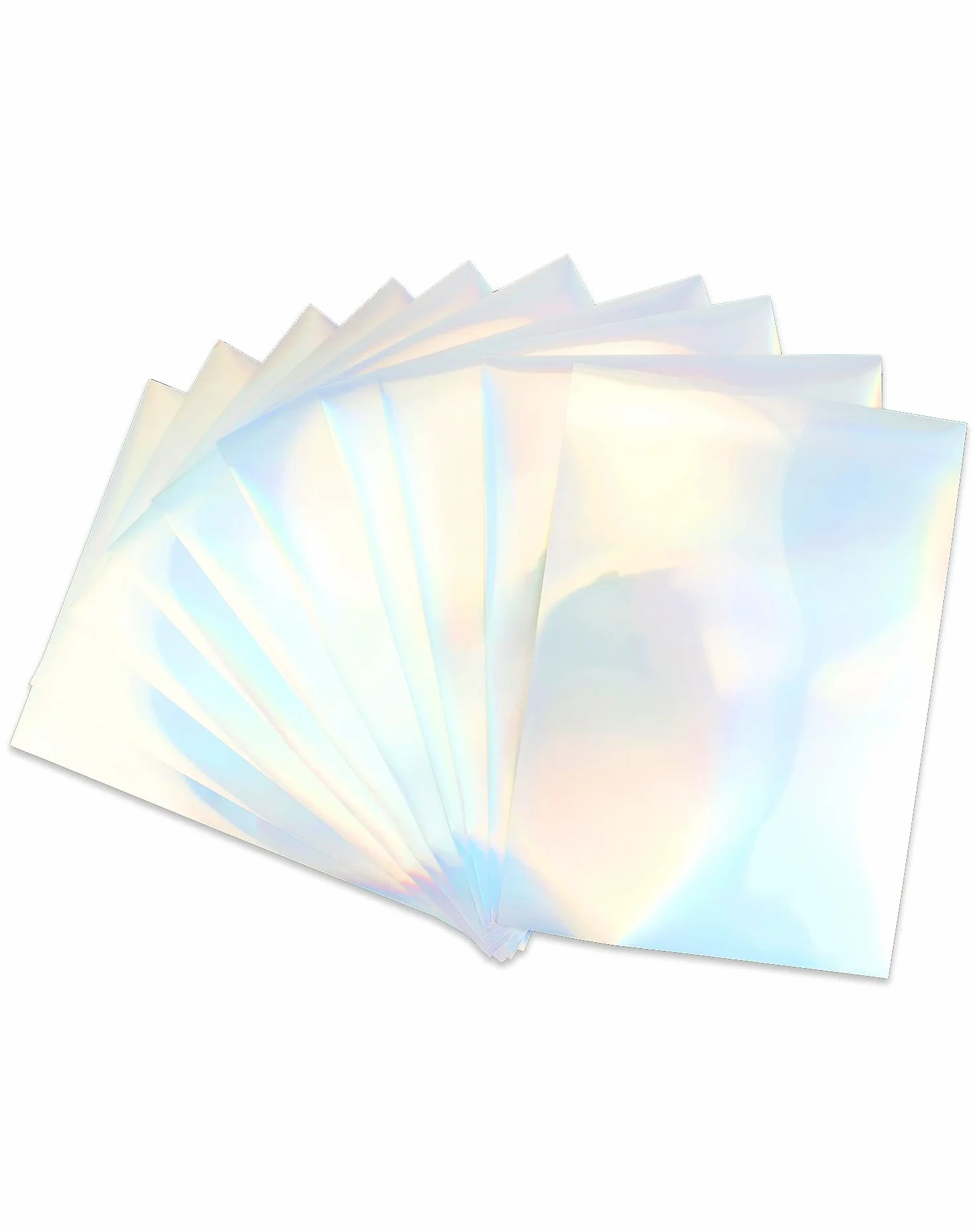 QWORK® 20 arkuszy Naklejki holograficzne do wydrukowania Samoprzylepny A4 Rainbow Vinyl Kalkomania Papier Wodoodporny Szybkoschnący papier do naklejek do drukarek atramentowych/drukarek laserowych (2