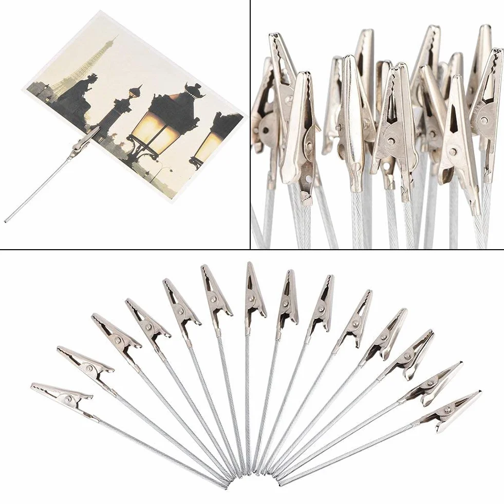 50 Sztuk Metalowy Zacisk Krokodylkowy, Klips do Notatek i Fotografii, Uchwyt na Kartki DIY Craft dla Papieru i Kartonu - Uniwersalny
