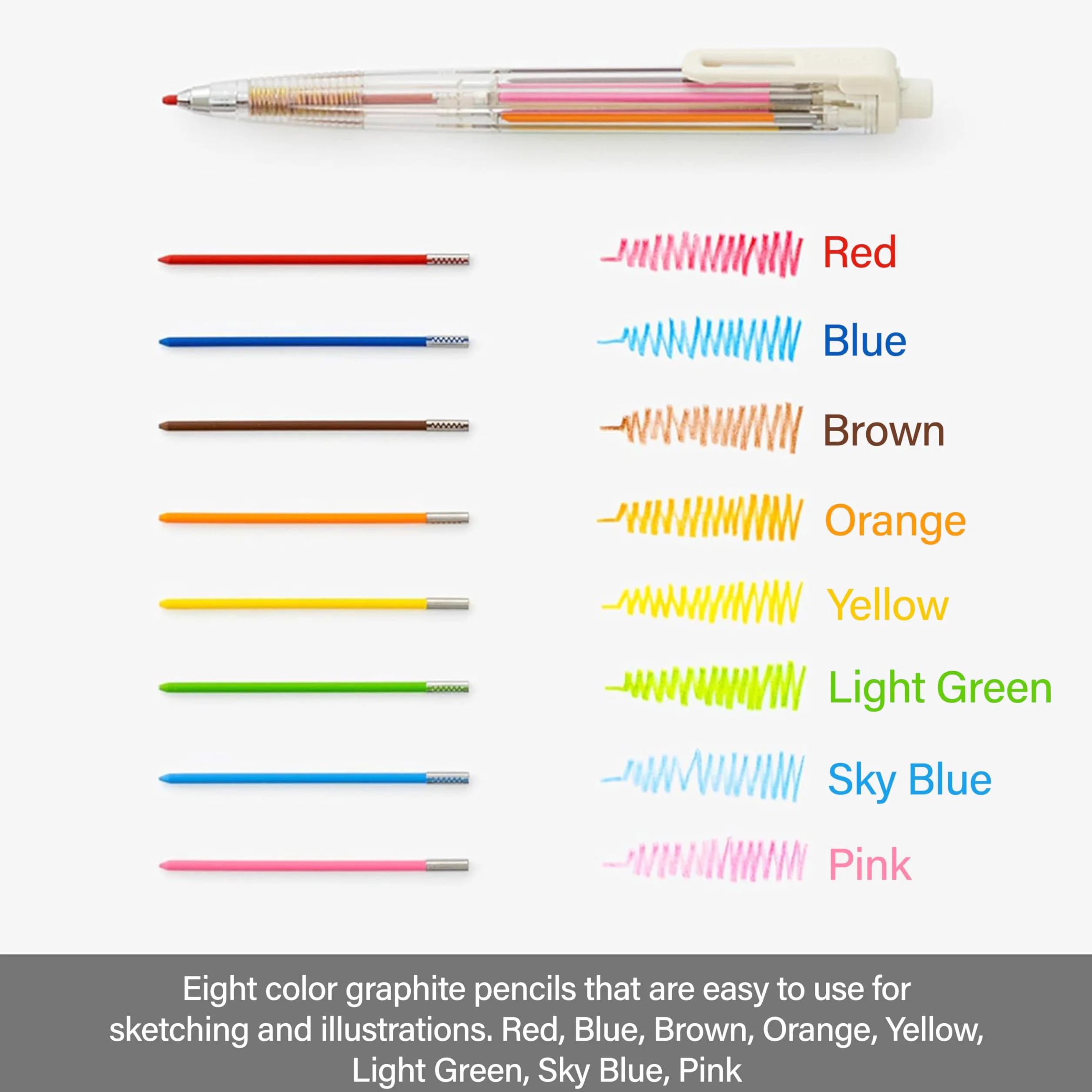 Pentel Art Multi 8 wielokolorowy uchwyt na wkłady z 8 wkładami kolorowymi XPH804ST