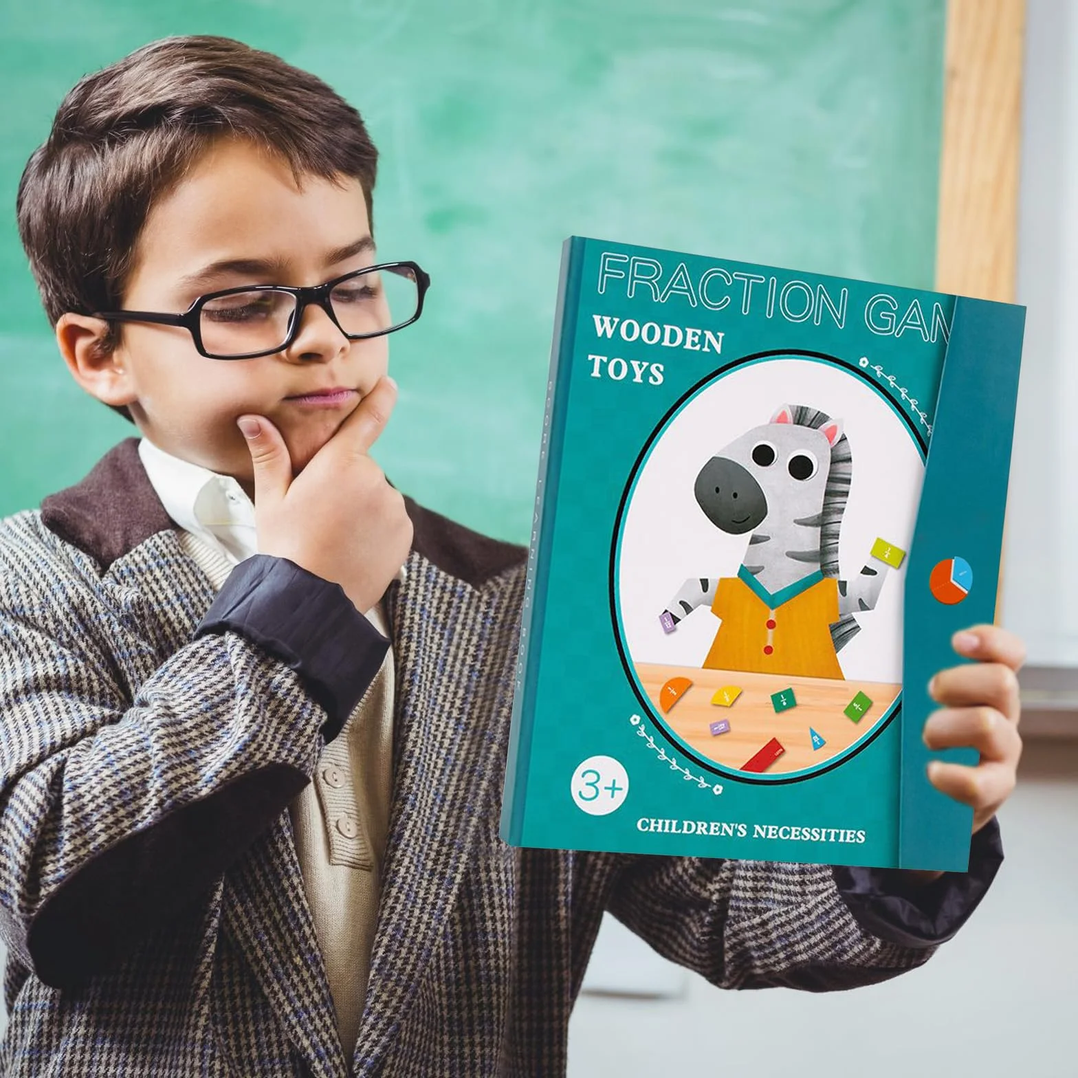 Magnetyczna książka z układanką ułamkową Montessori dla dzieci