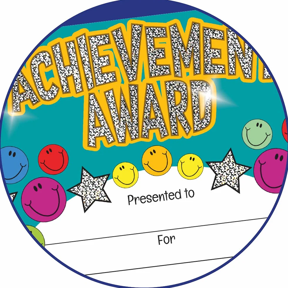SuperStickers "Achievement Award" Sparkling Cerificate, certyfikaty A5, 20 sztuk.
