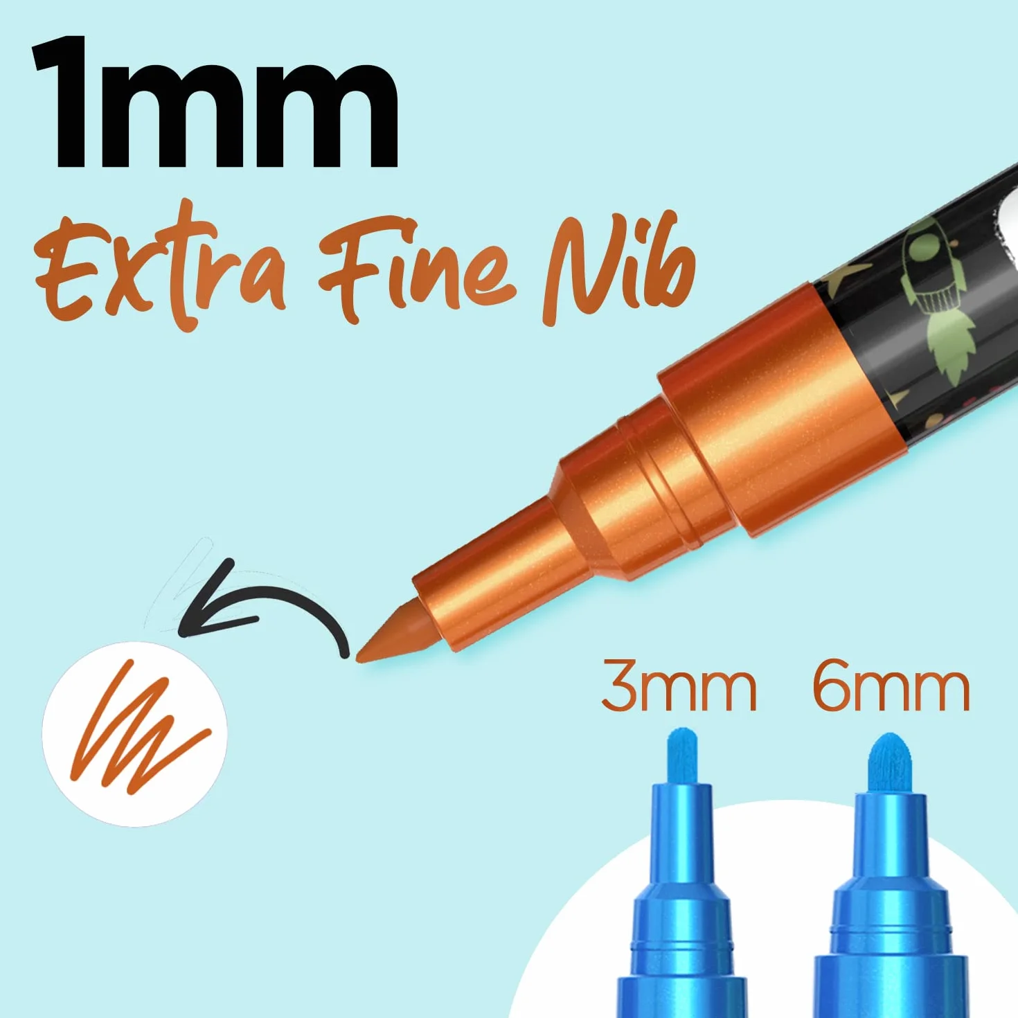 Extra Fine Tip Metallic Chalk Pens (10 Pack, 1mm) Liquid Chalk Pens - for Blackboards, Chalkboard, Bistro Menu, Window - Wet Wipe Erasable