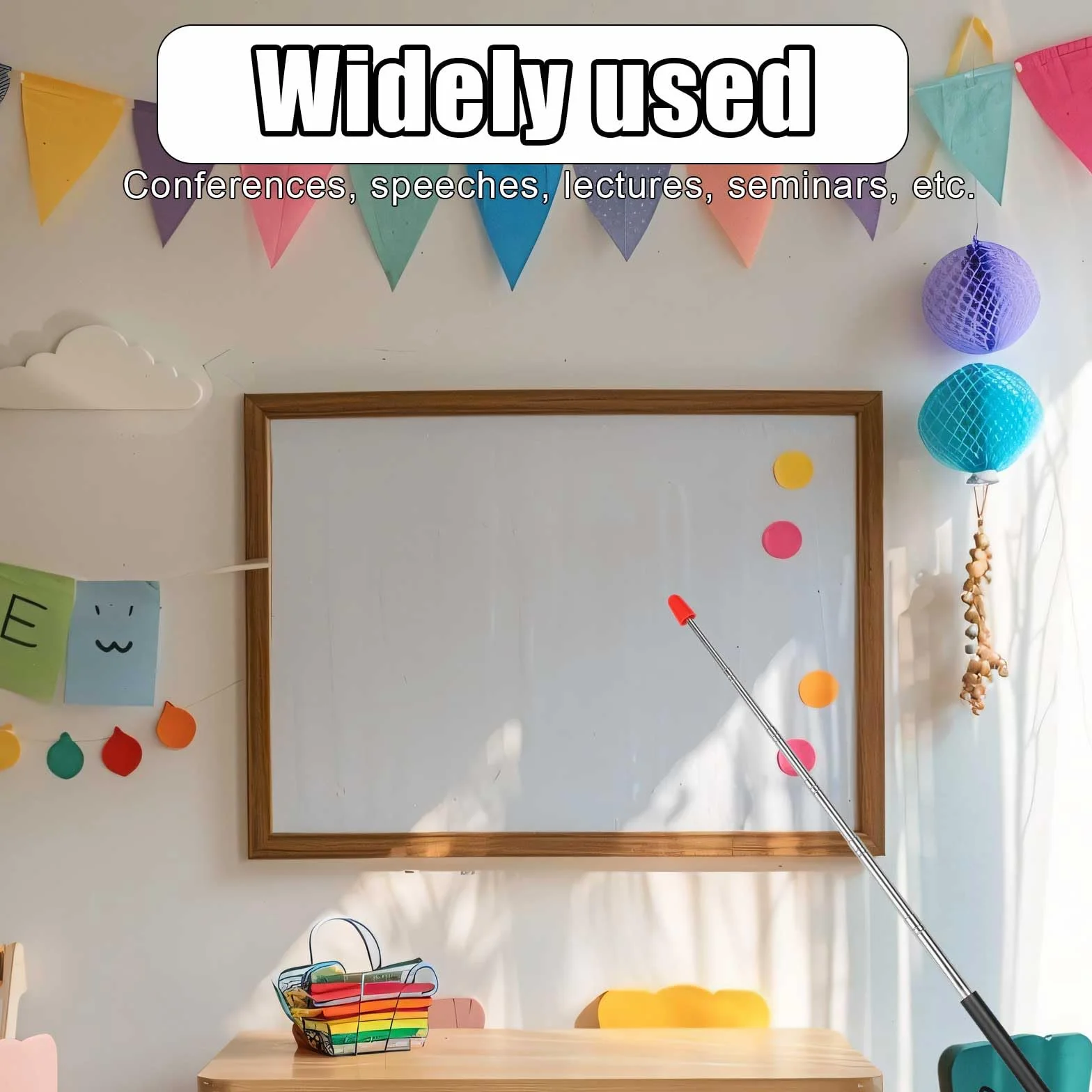 Wskaznik Teleskopowy dla Nauczycieli, 120cm Wysuwany Wskaznik dla Nauczycieli Wysuwany Reczny Wskaznik do Prezentacji w Biurze Szkolnym i Klasie
