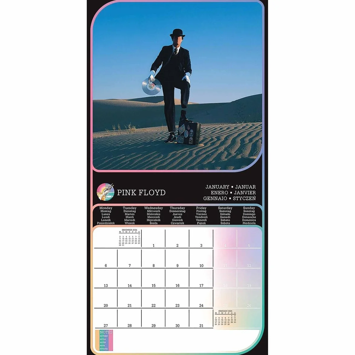 Calendario 30x30 pink floyd 2025 pyramid