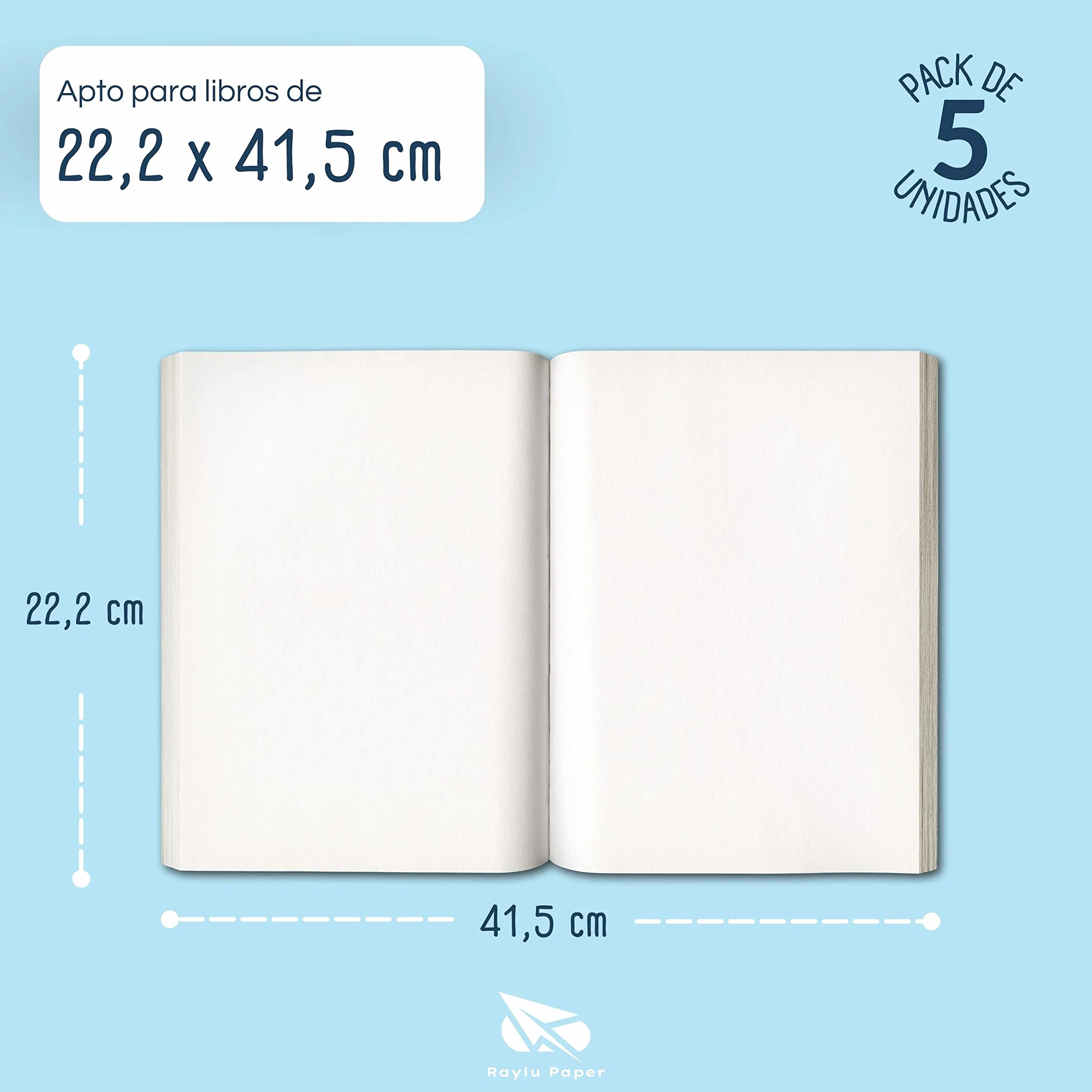 Regulowana okładka na książki z taśmą samoprzylepną, zestaw 5 okładek PCW 130 mikronów (22,2 x 41,5 cm)