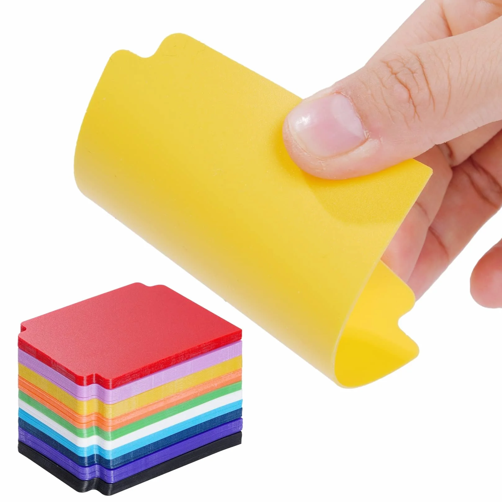 100 sztuk rozdzielaczy kart, 9,6 x 7,0 cm, 10 kolorów, standardowy rozmiar, separator kart, plastikowe karty do gier, pudełka do przechowywania, segregator