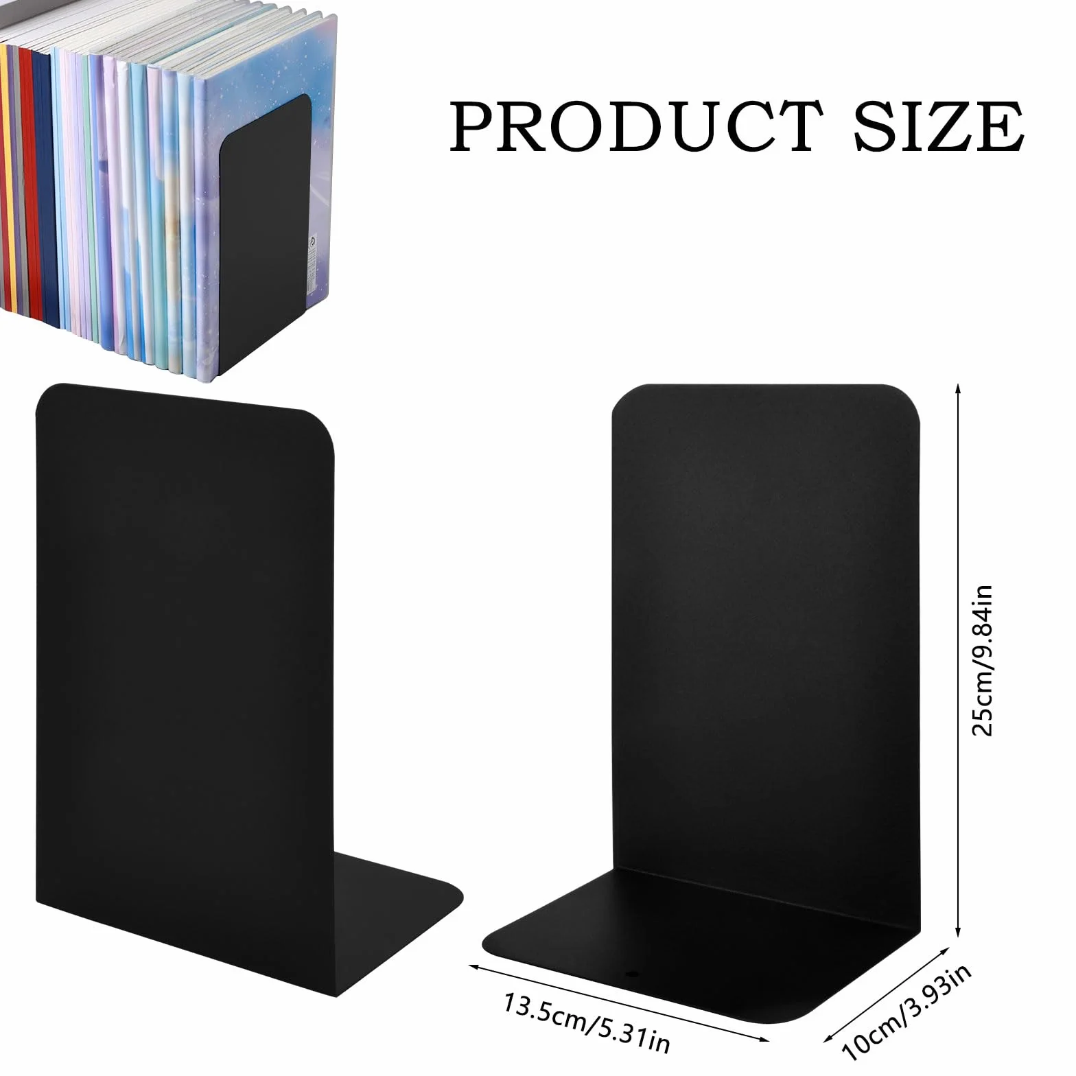 TNSLAND Podpórka Na Książki Metalowa Zestaw 4 Szt. 14x10x20 cm Uchwyt Organizer