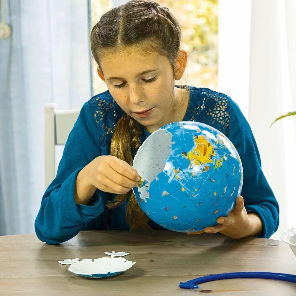 Kinderglobus in deutscher Sprache. Puzzleball 180 Teile: Erlebe Puzzeln in der 3. Dimension