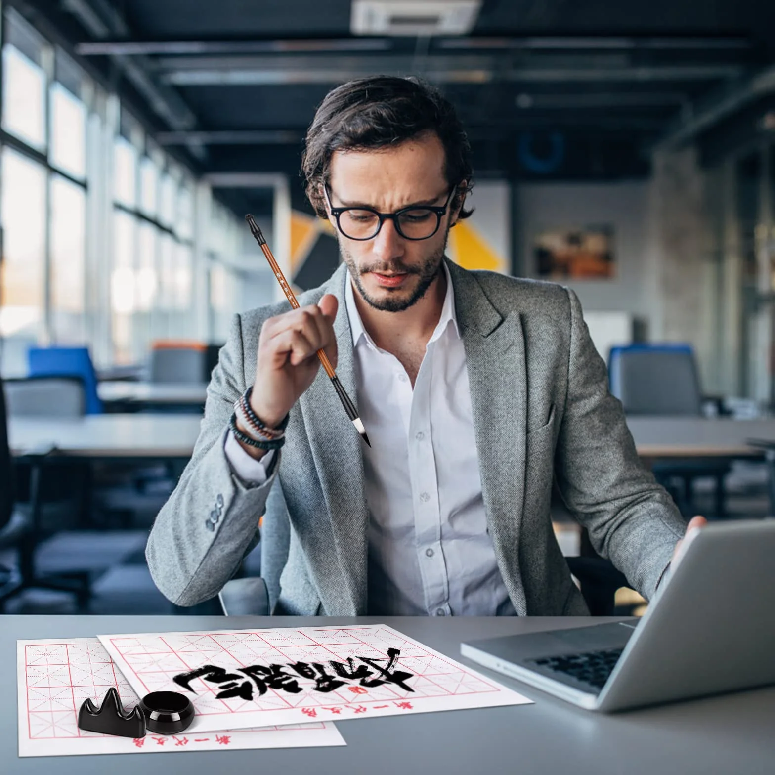 Profesjonalne pędzle do kaligrafii Kanji Sumi zestaw 6 sztuk