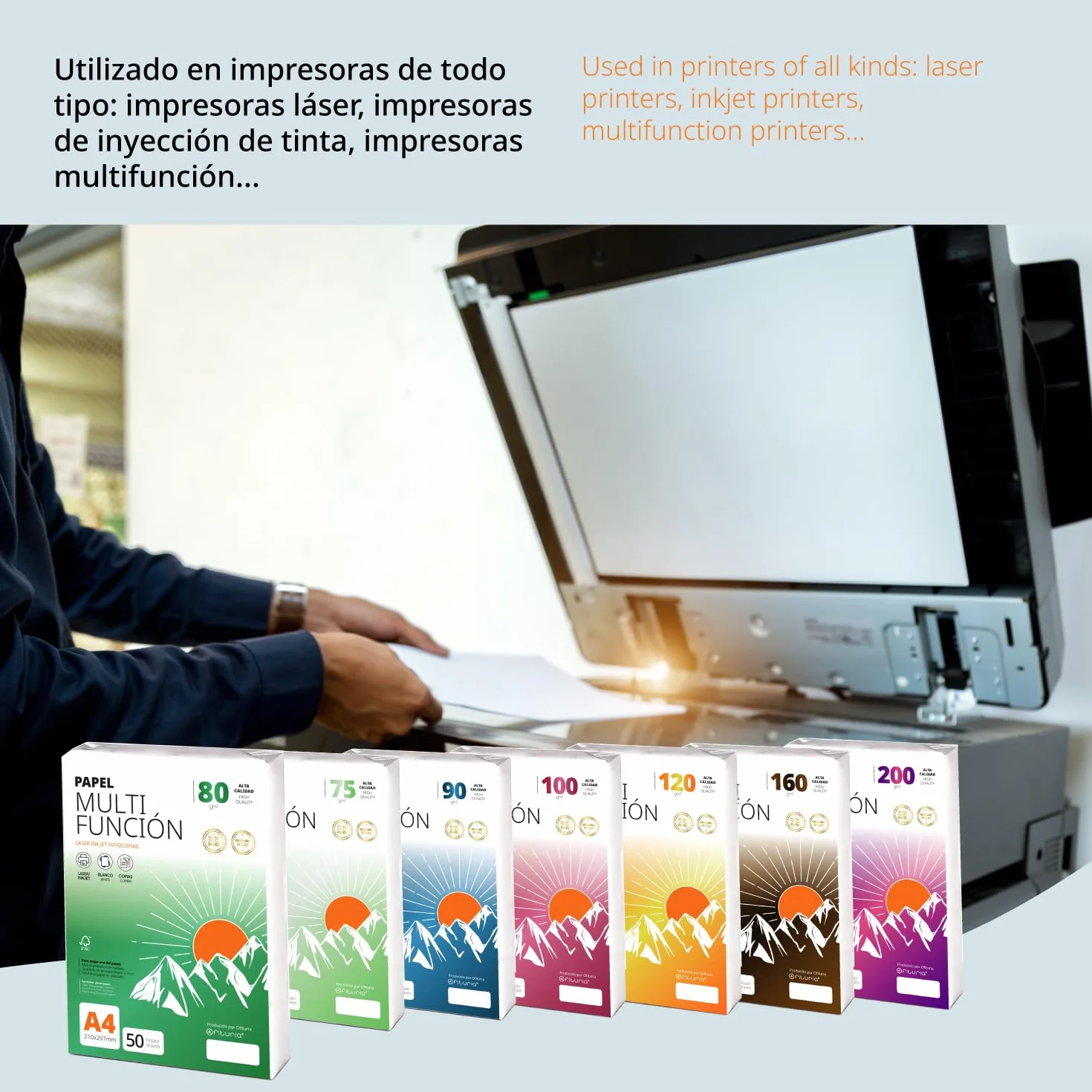 Folie a4 90gr 100 arkuszy, papier uniwersalny do drukarek, arkusze do drukarek laserowych i wtryskowych, kopiarka, do użytku biurowego, przybory szkolne, opakowanie foliowe - Ofituria (90gr, 100h)