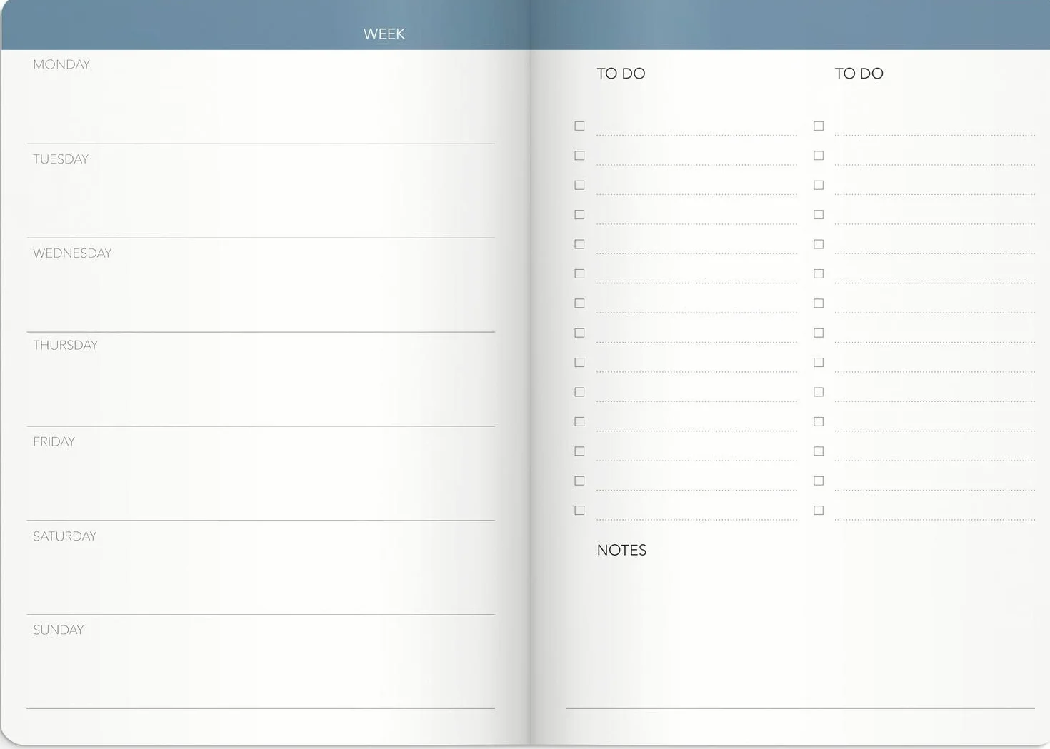 Burde Week Planner undated blue: Terminplaner Undatiert