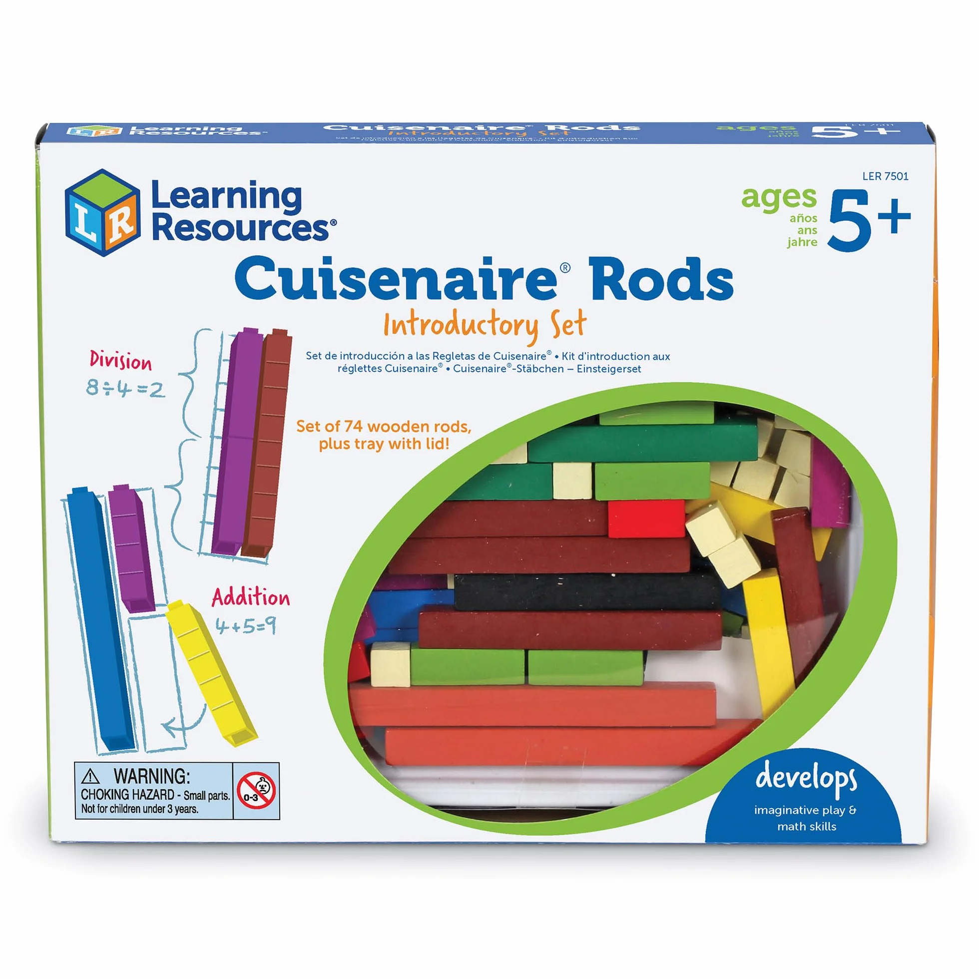 Learning Resources Cuisenaire Prety Z Drewna Prety Wprowadzajacy Zestaw 74 Pakiet