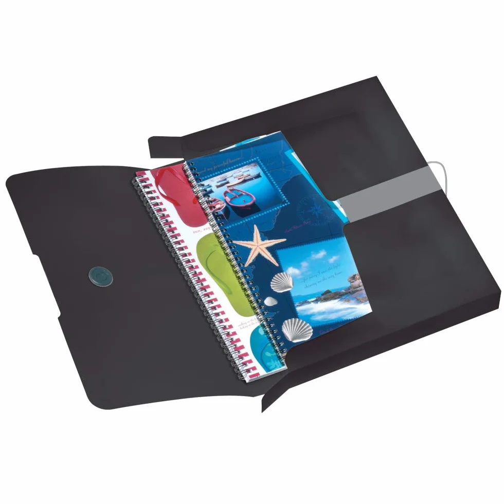 Herlitz Teczka A4 | Zamykana na Gumkę | Wykonana z Polipropylenu (PP) | Odporna na Wilgoć | Grzbiet 4cm | Pojemność 400 Kartek |optymalna do Pracy Szkoły | Czarna