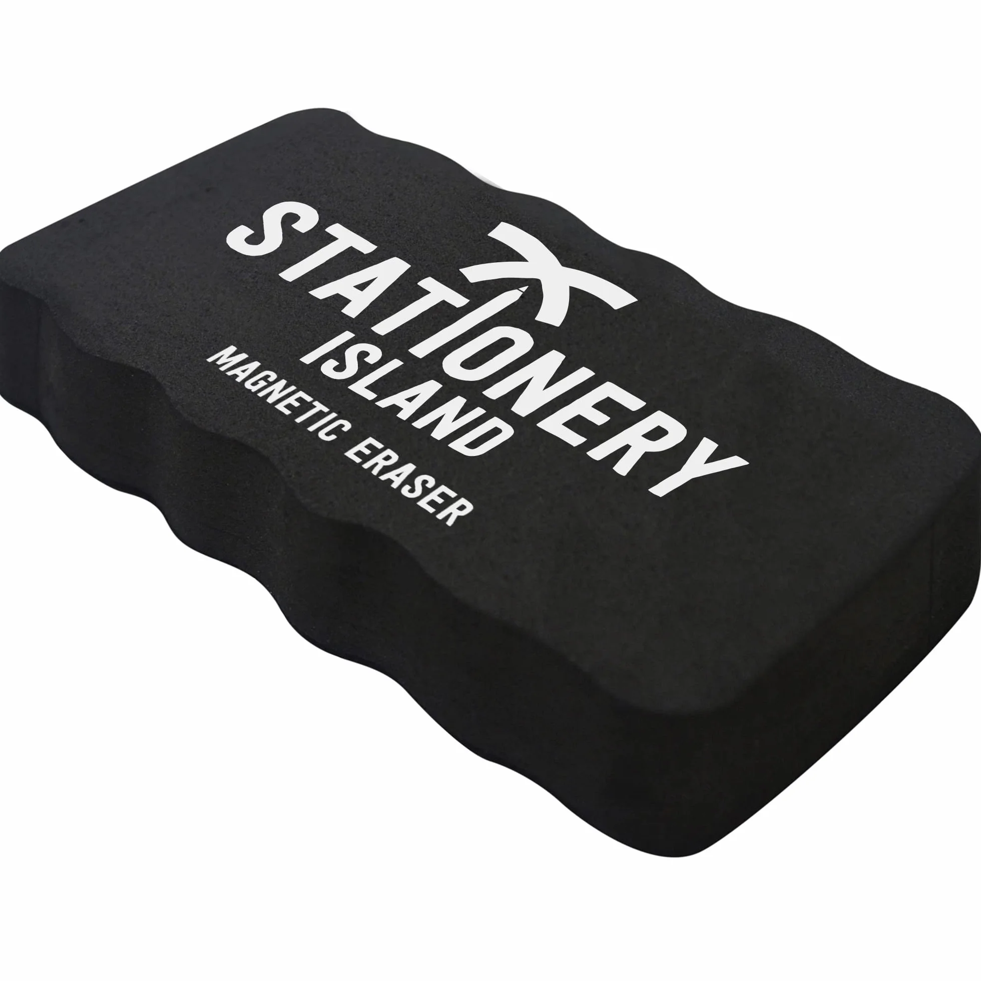 Stationery Island gumek magnetycznych w kolorze czarnym. Magnetyczna gumka do tablic suchościeralnych. Do wycierania białych tablic, tablic kredowych, tablic szklanych i tablic do notatek (1 opakowań)