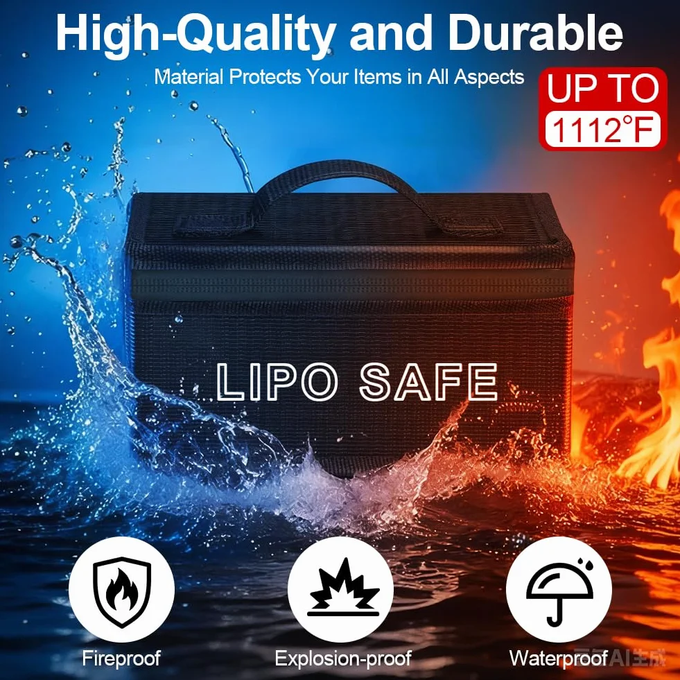 Lipo Safe Bag Ognioodporna 20x11x11 cm Torba Ognioodporna Lipo Battery Storage Przeciwpożarowa