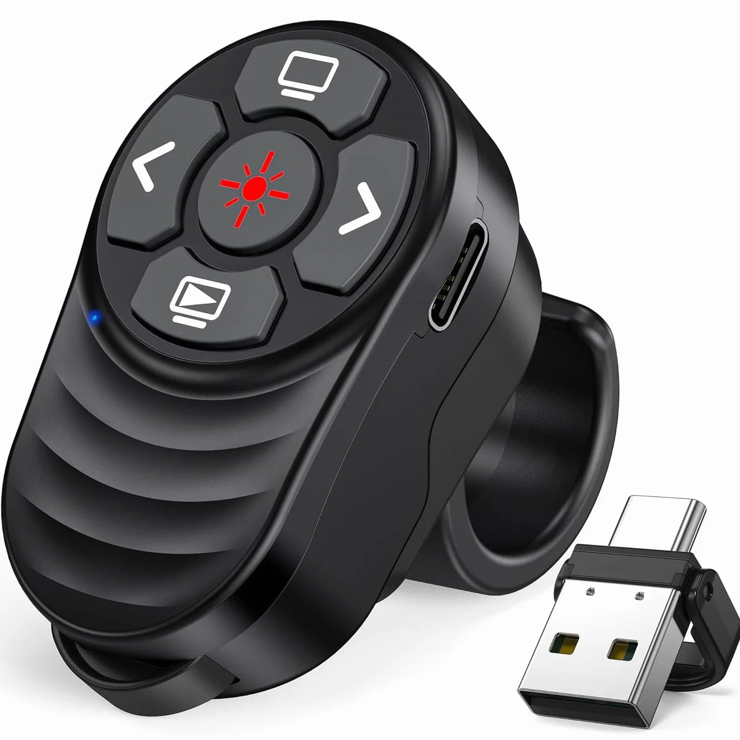 Bezprzewodowy pilot prezentacyjny 2-w-1 USB Type C z klickerem i głośnością do komputera MAC