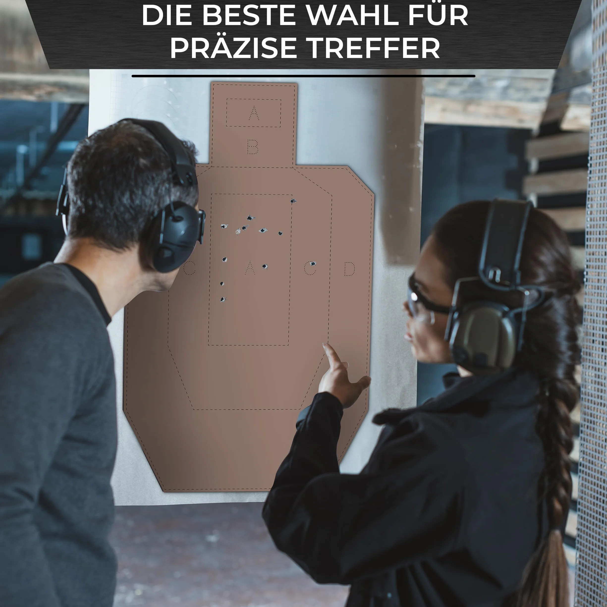 Dysk do zawodów USPSA/IPSC tektura falista brązowy biały 46 x 76 cm
