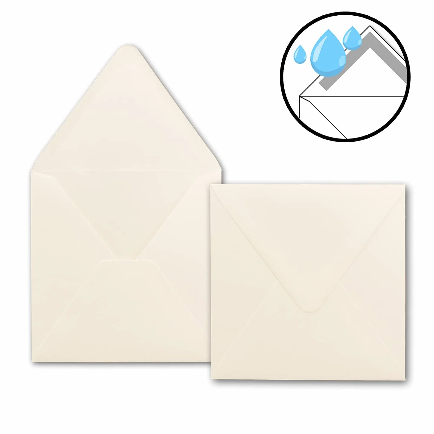 Koperty kwadratowe 15x15 cm kremowo-białe 120 g/m² opakowanie 25 sztuk