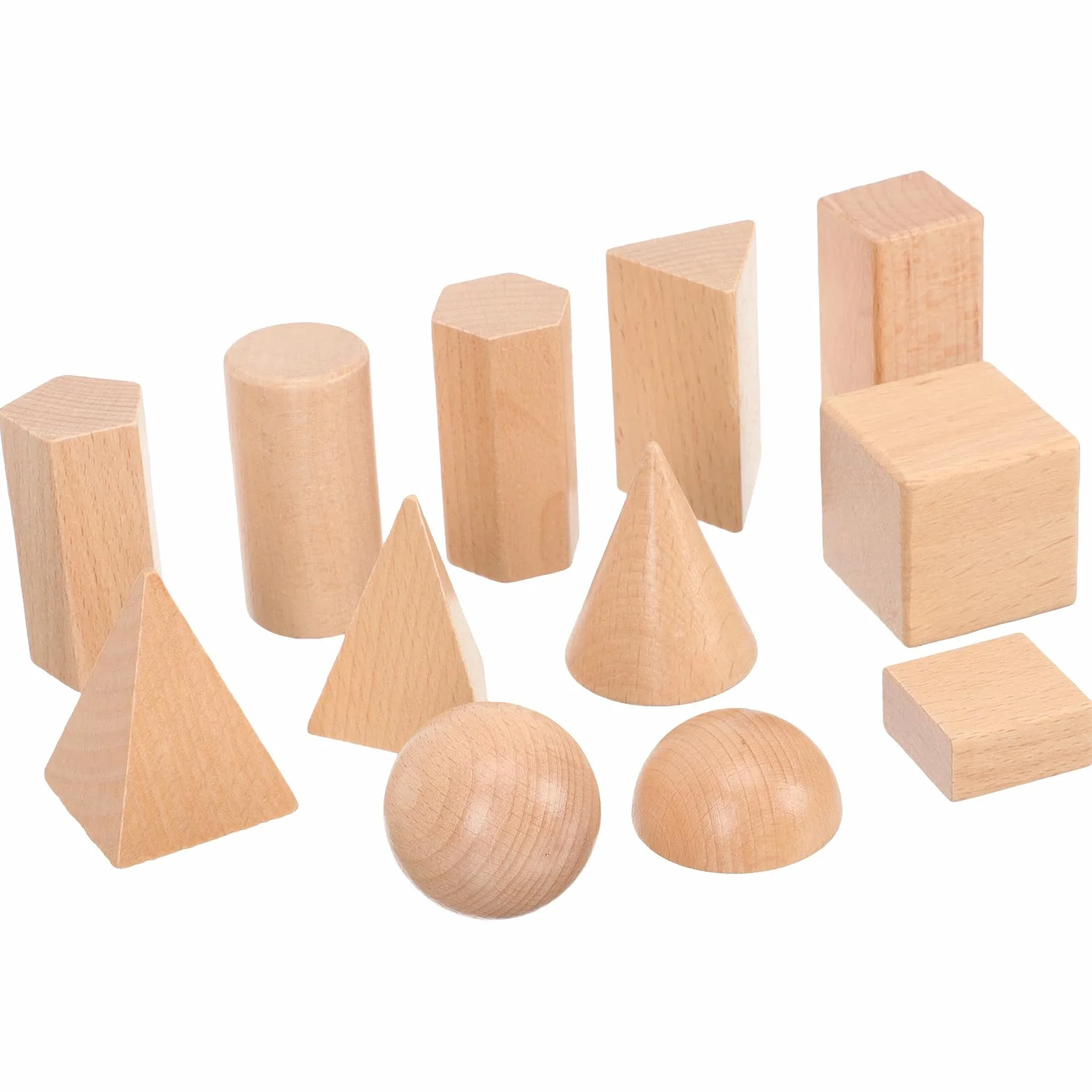 UPKOCH 12 sztuk geometrycznych narzędzi do produkcji geometrycznych stałych kształtów manipulacje w wieku przedszkolnym elementarne kształty 3D do nauczania geometryczne ciała stałe kostki drewno
