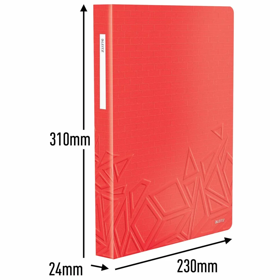 Leitz Książka ekspozycyjna A4, 80 kieszeni, pojemność 160 arkuszy, przezroczyste kieszenie, czerwony, Urban Chic Range, 46520020